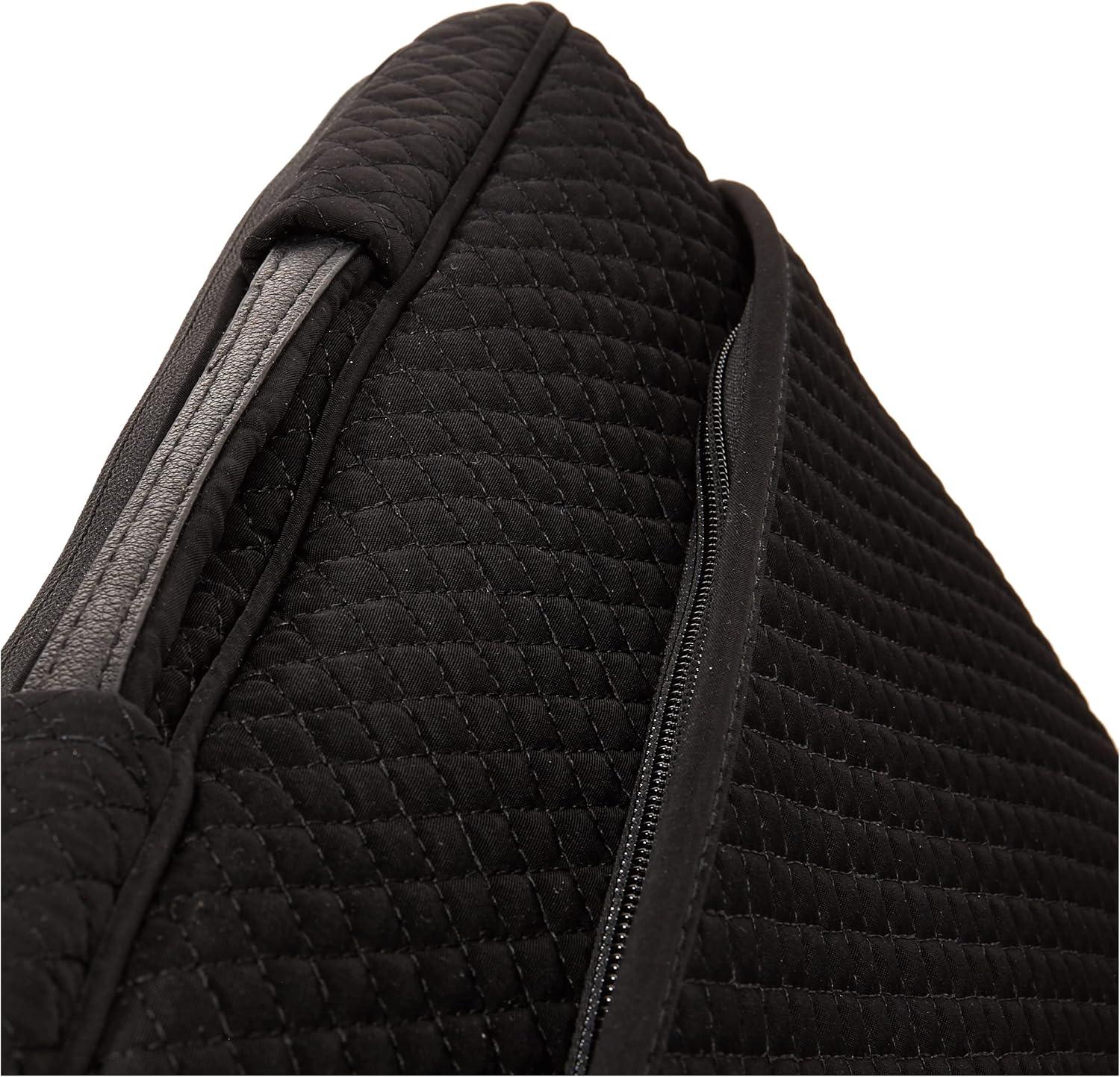 True Black Quilted Microfiber Laptop Organizer Case