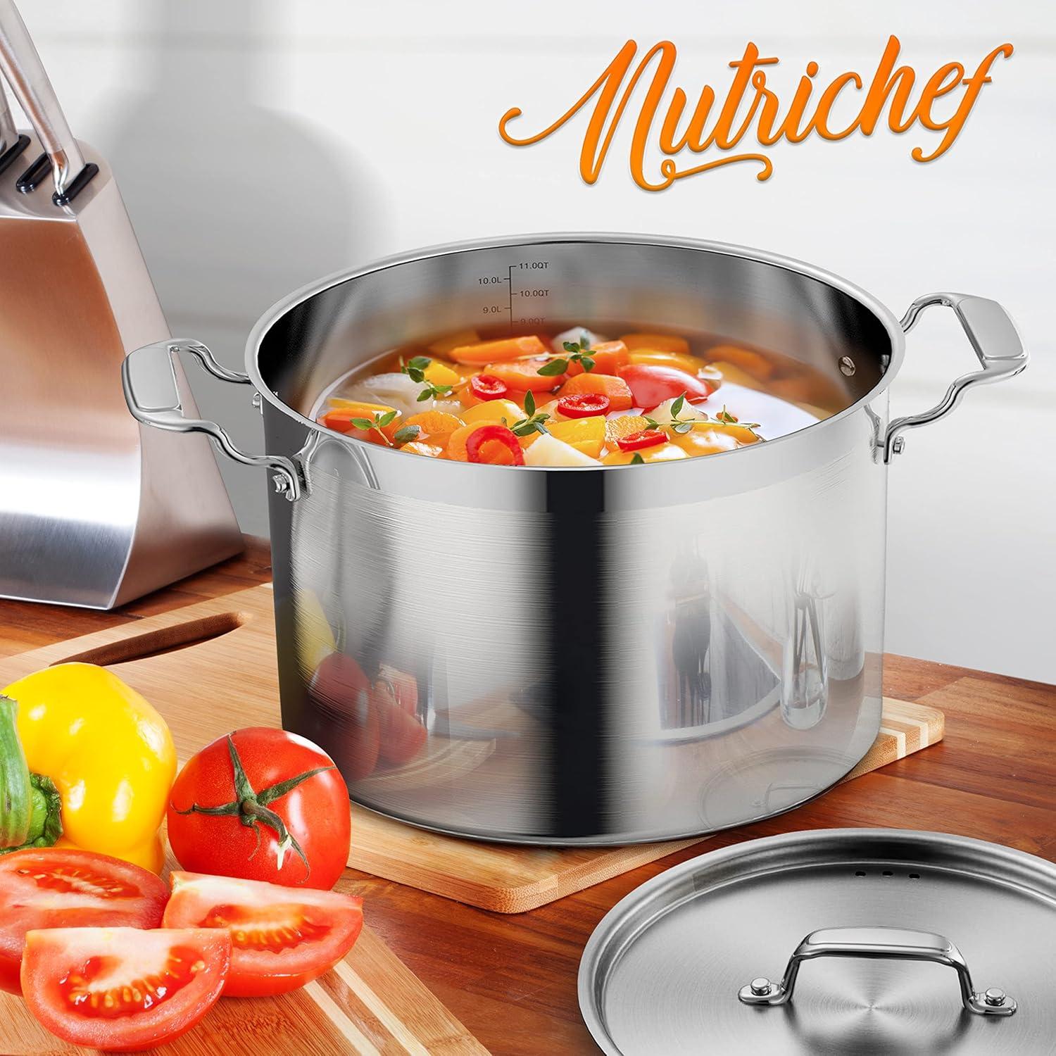 12-Quart Stainless Steel Induction Stockpot with Lid