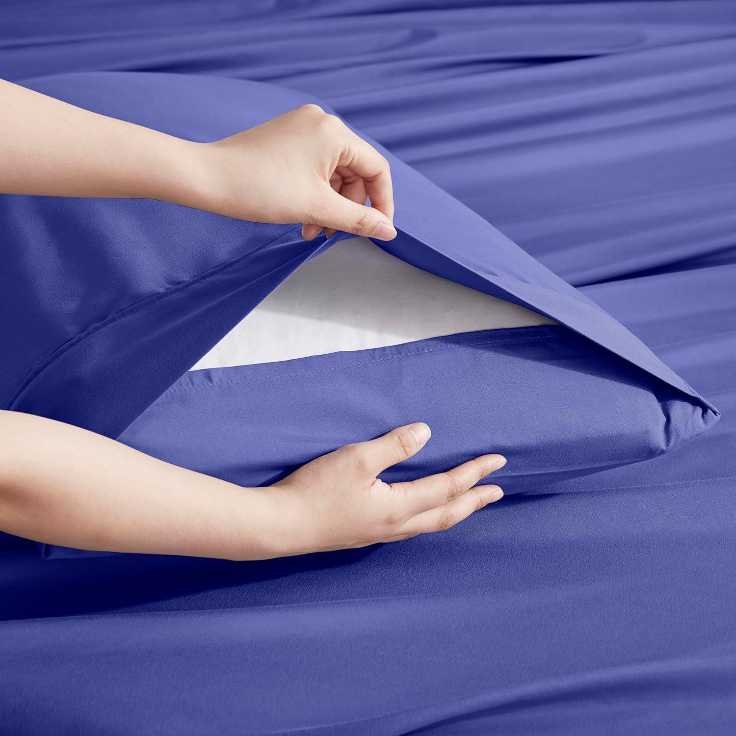 Nestl Extra Deep Pocket 6 Piece Sheet Sets, King Size Sheets & Pillowcases - Royal Blue
