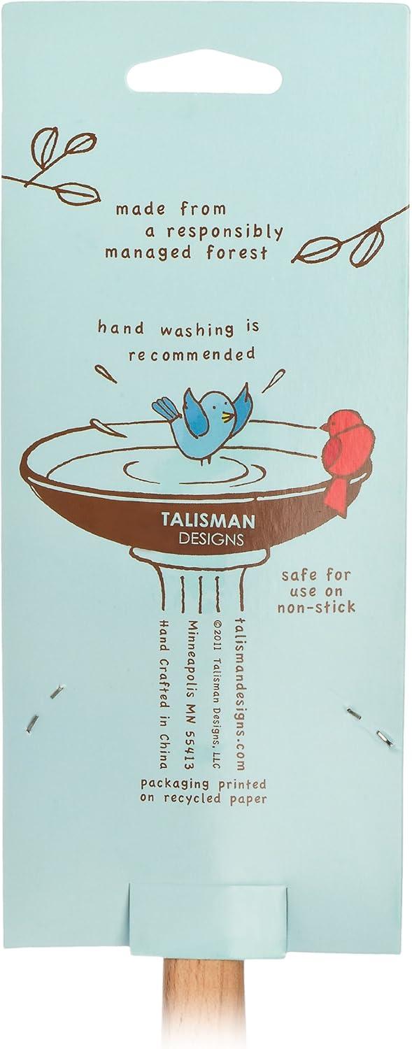 Talisman Designs Laser Etched Beechwood Slotted Spoon, Nature Collection, Set of 1