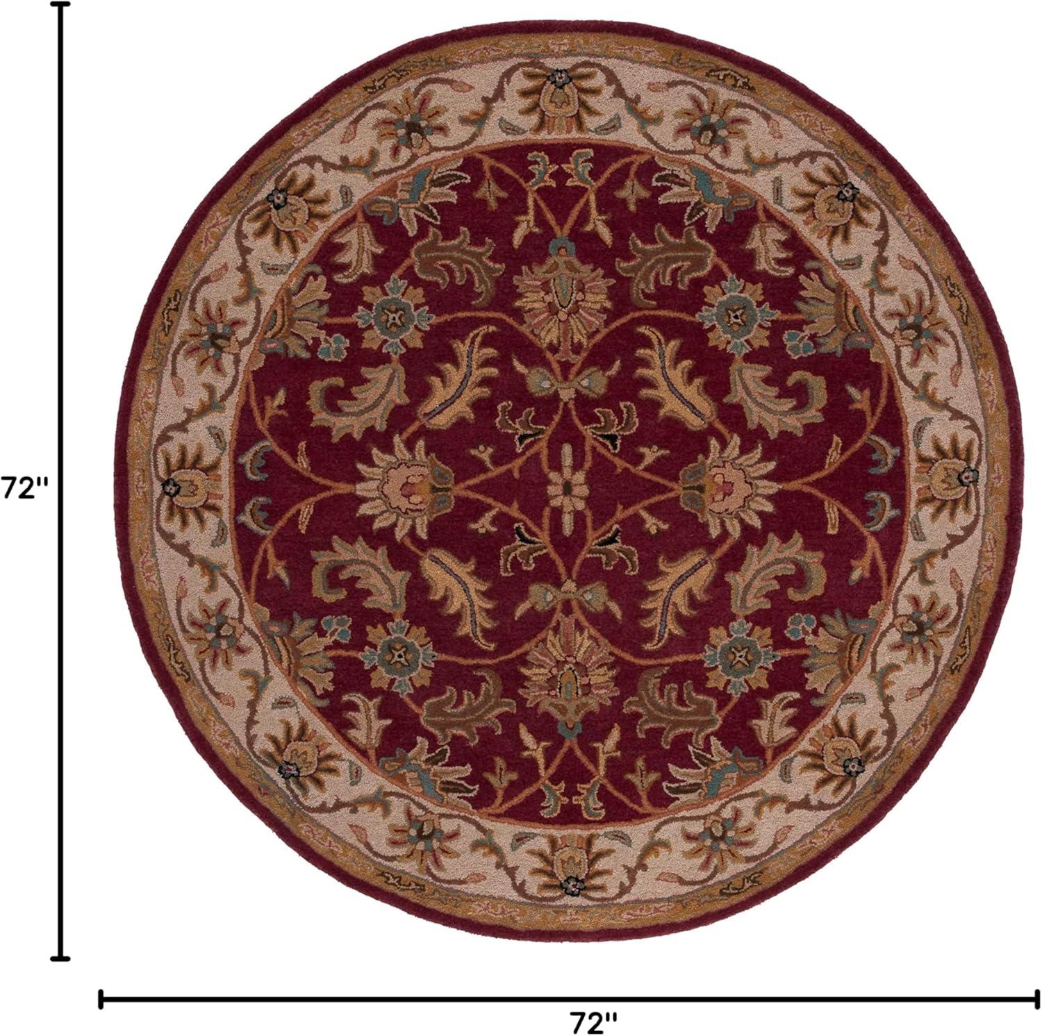 Heritage HG628 Hand Tufted Area Rug - Red/Ivory - 6' Round - Safavieh.