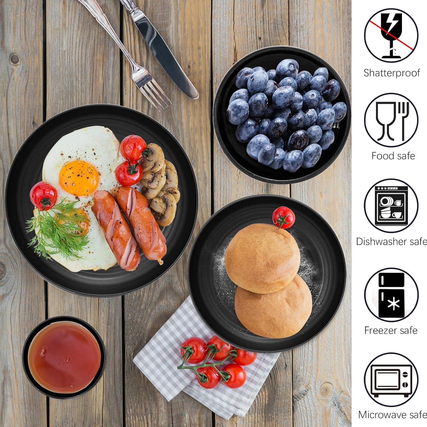 Dinewares Spin Wash Dinnerware Dish Set | Mugs, Salad and Dinner Plates and Bowls Sets, High Quality Dishes with Highly Chip and Crack Resistant, Dishwasher and Microwave Safe