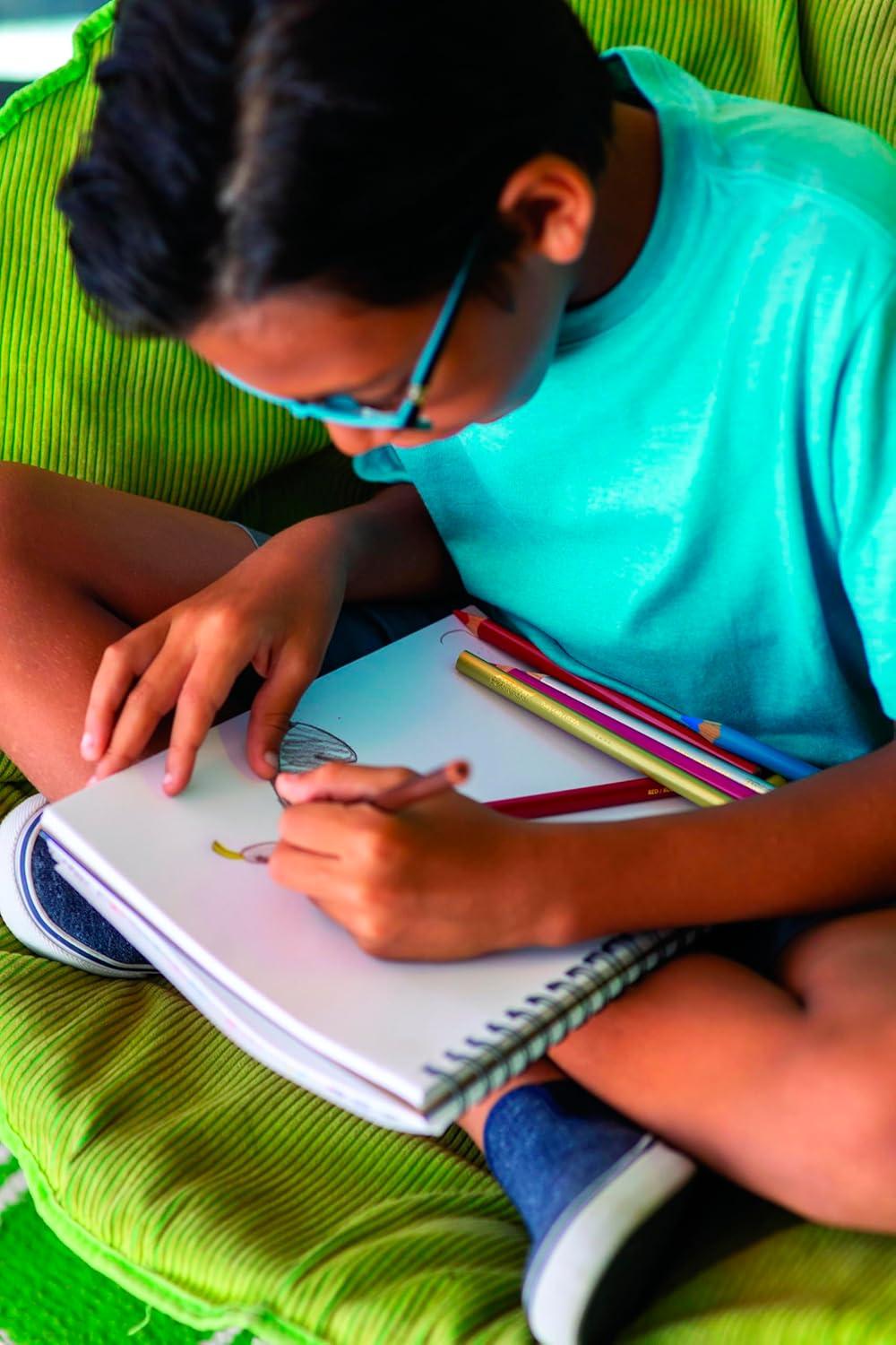 Lyra Metallic Assorted Colors Giant Hexagonal Cedar Pencils Set of 6