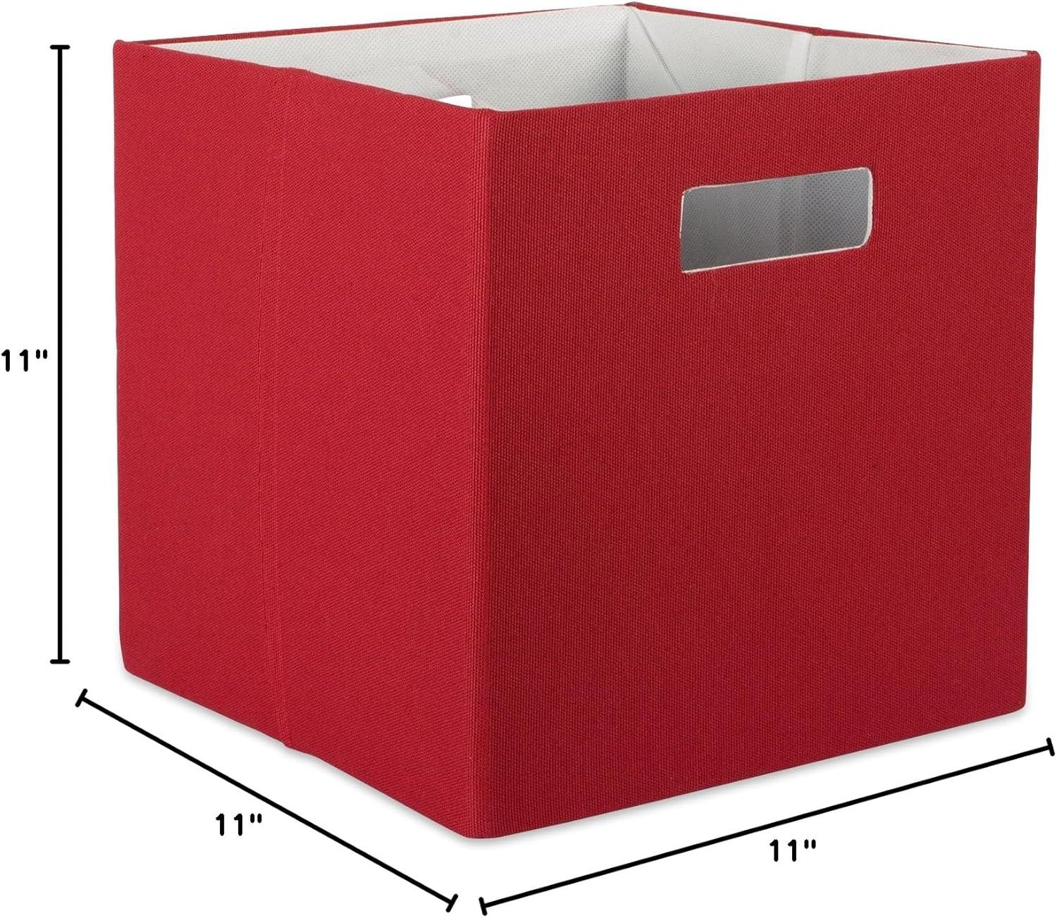 Rust Red Collapsible Polyester Storage Cube, 11x11x11