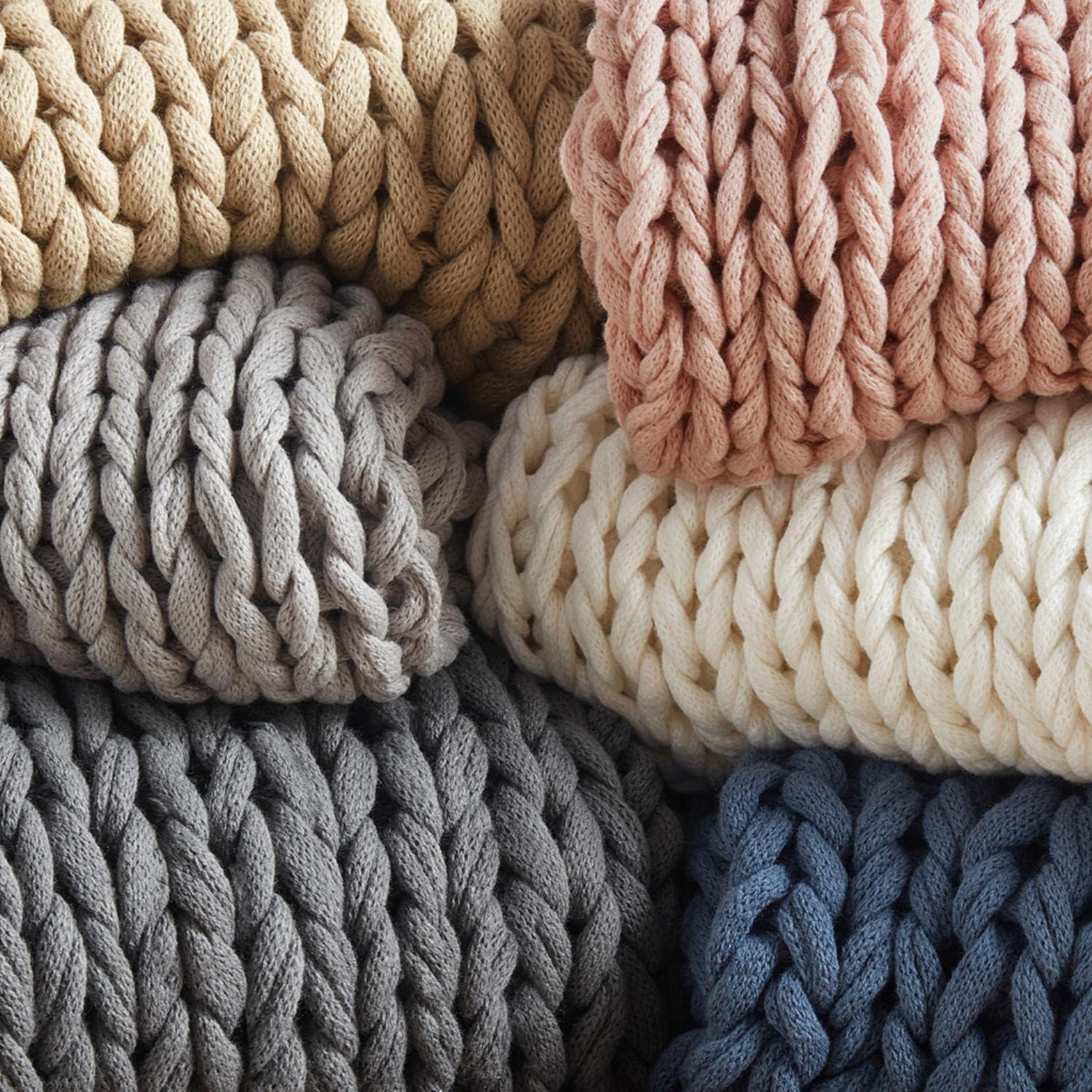 50"x60" Chunky Double Knit Handmade Throw Blanket - Madison Park