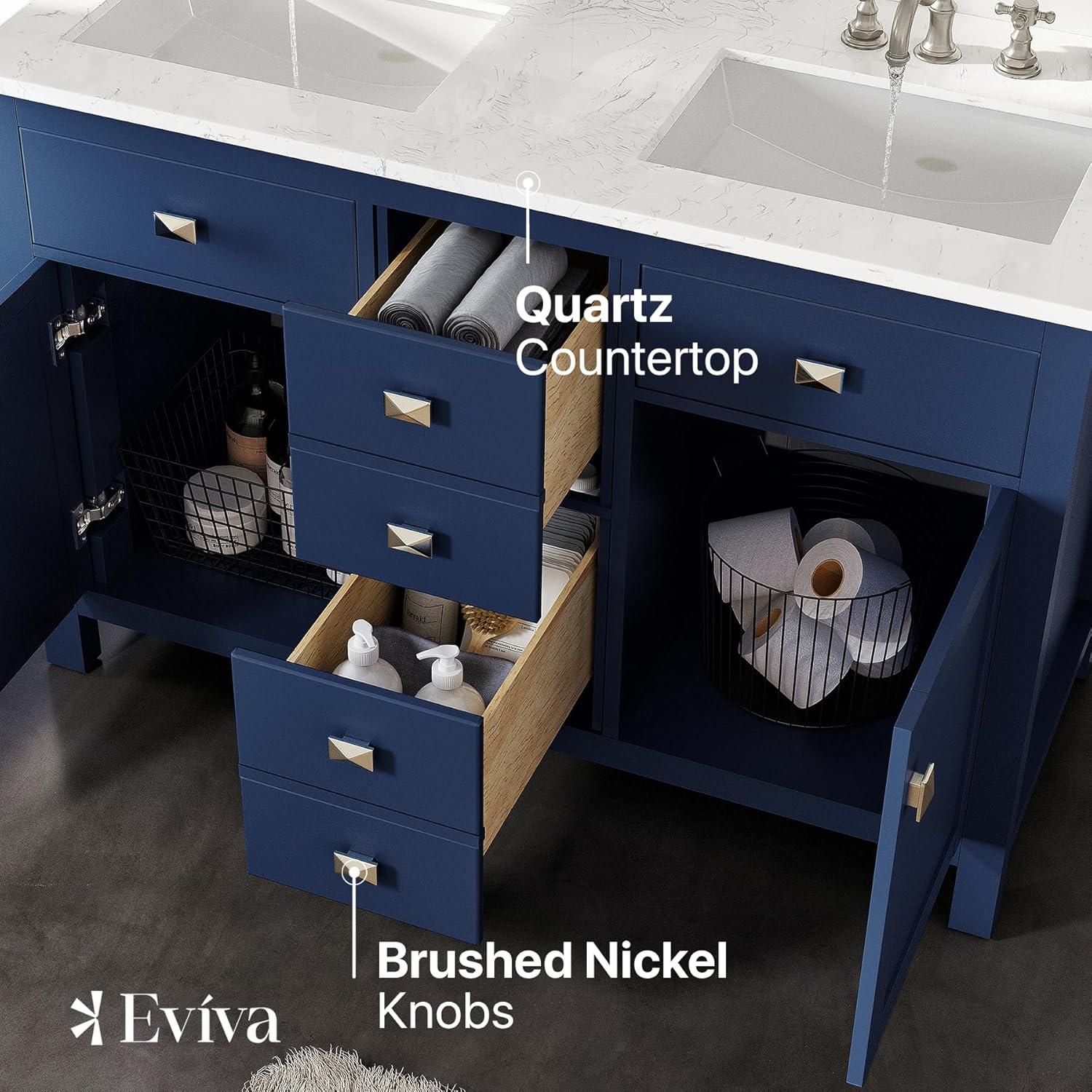 Lark Manor™ Odilion 60'' Double Bathroom Vanity with Engineered Top