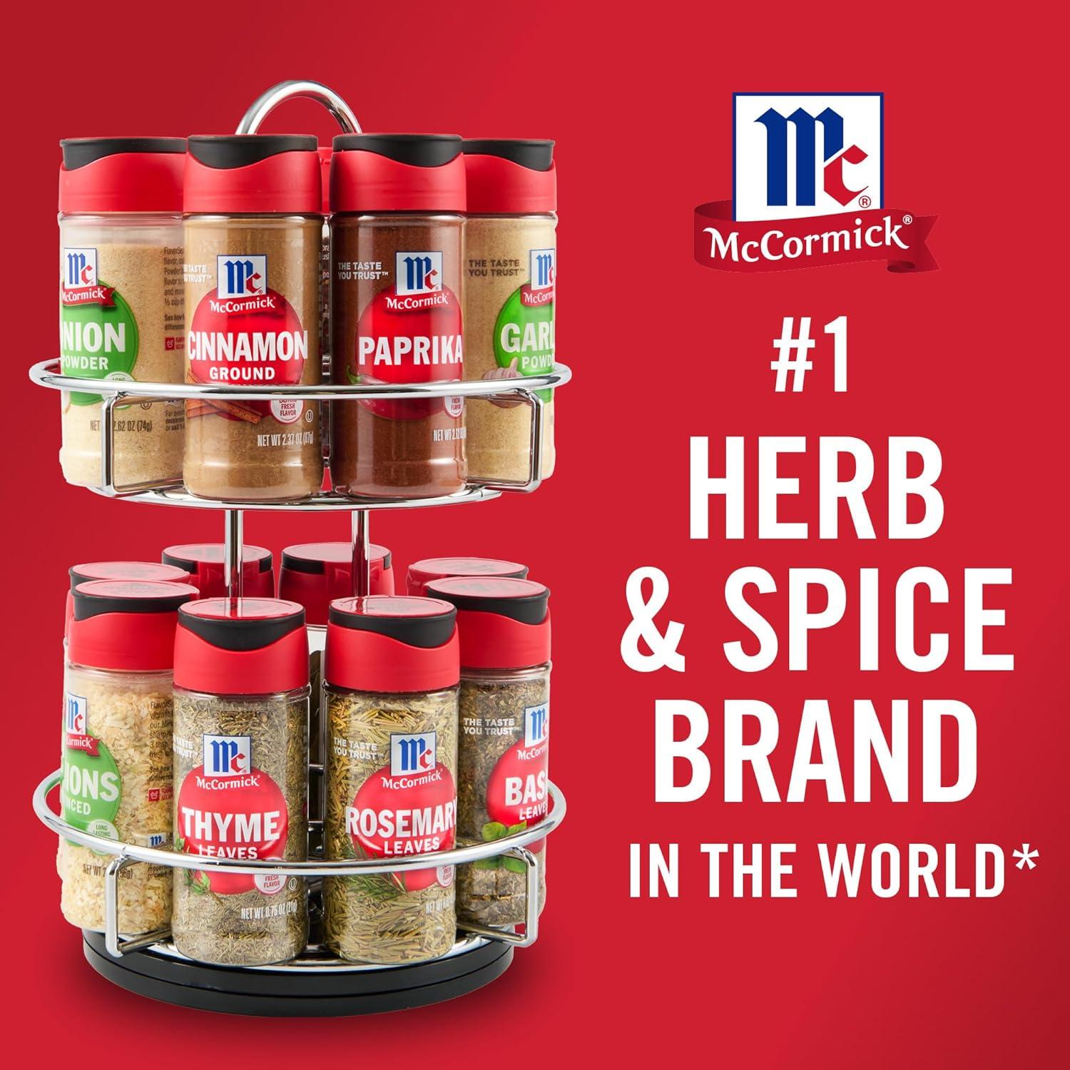 Chrome Two-Tier Revolving Spice Rack with 16 Organic Spices