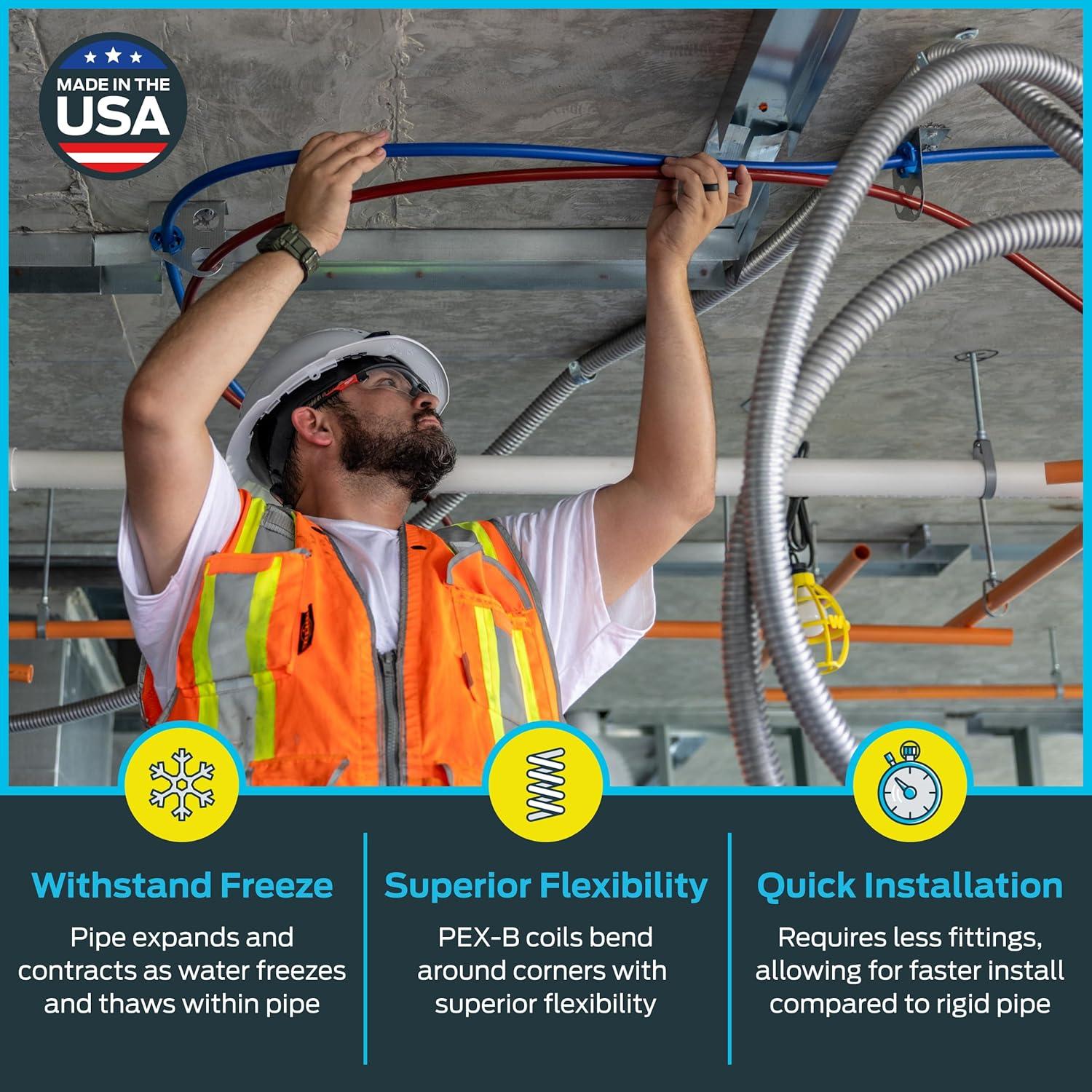 1 Inch Blue PEX-B Pipe Coil for Plumbing Applications