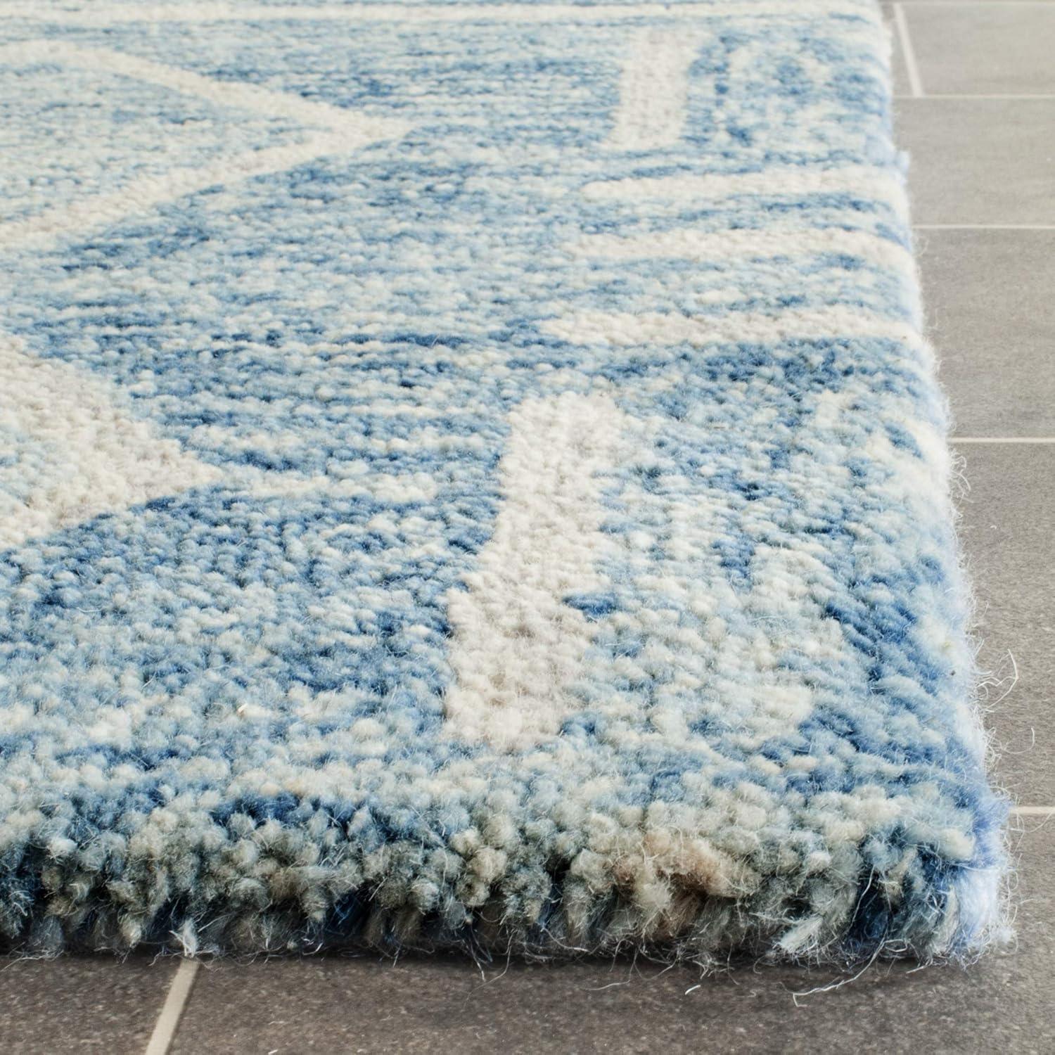 SAFAVIEH Chatham Jayden Abstract Wool Area Rug, Blue/Ivory, 2' x 3'