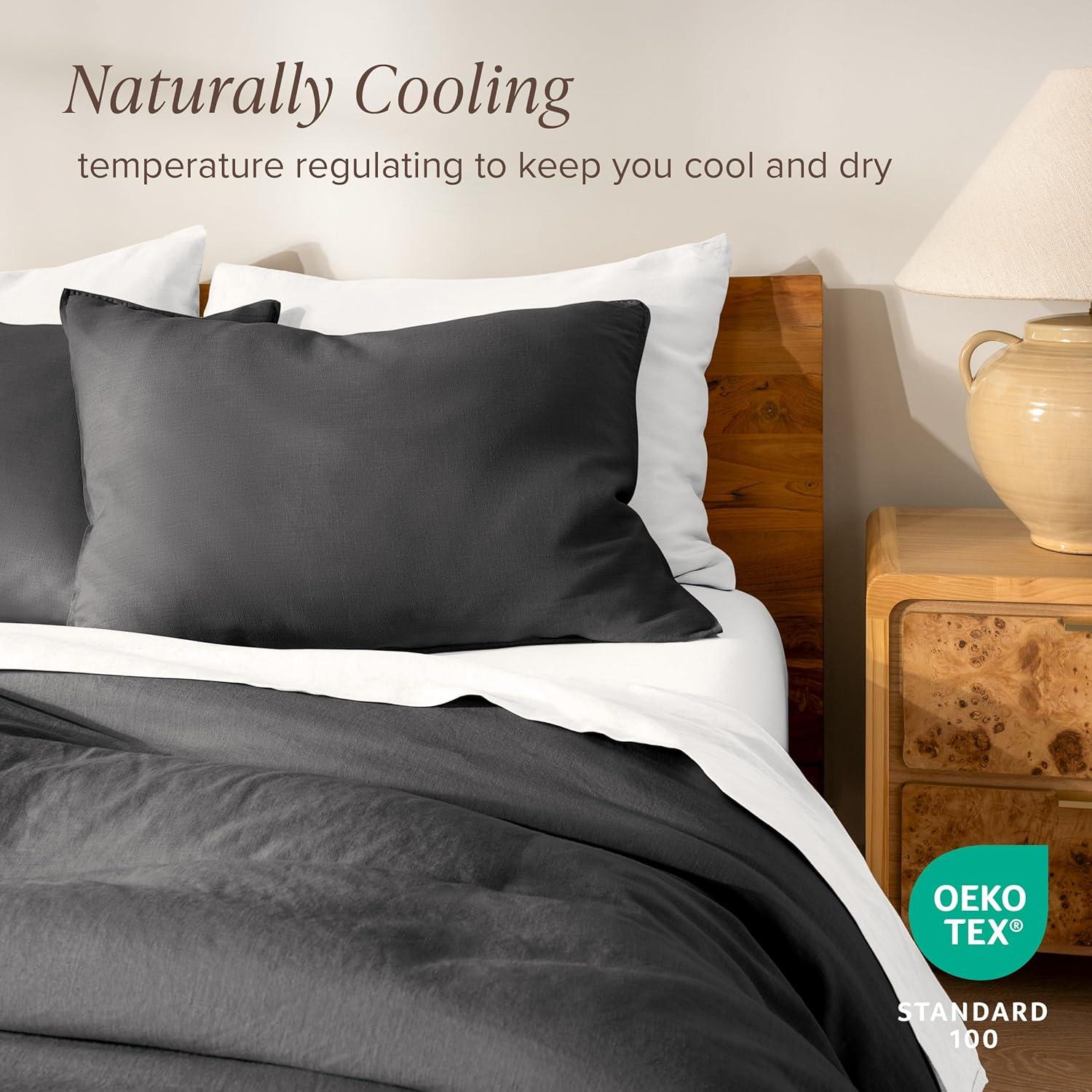 Bare Home Modern & Contemporary 100% Linen Duvet Cover Set