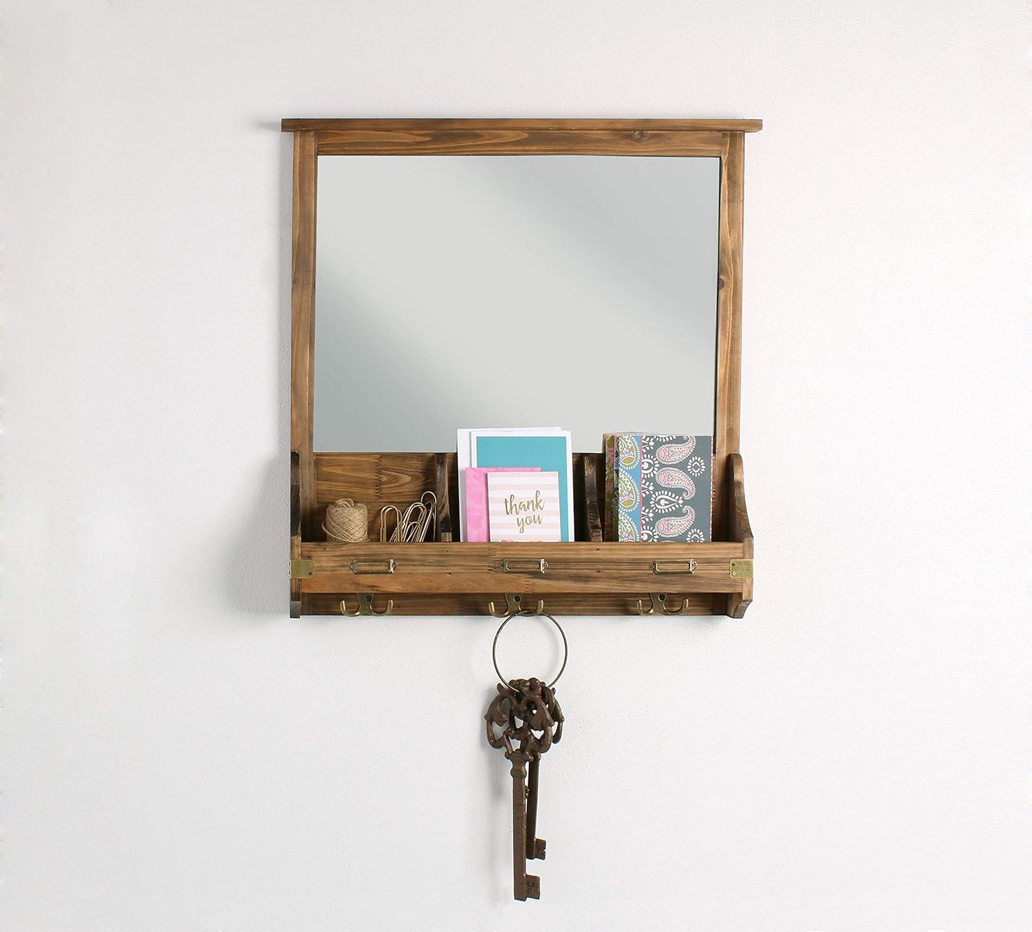 Stallard Solid Wood Wall Organizer with Key Hooks