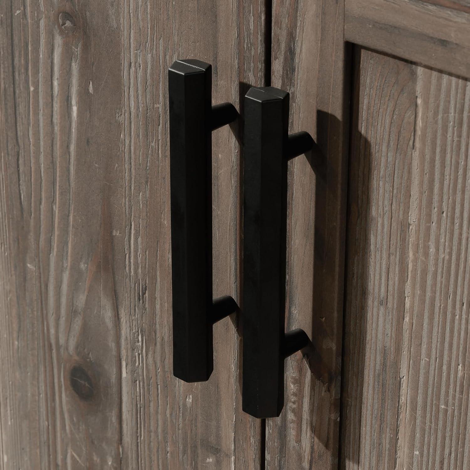 Sauder 70.866" Aspen Post Library Shelf with 2 Doors Pebble Pine