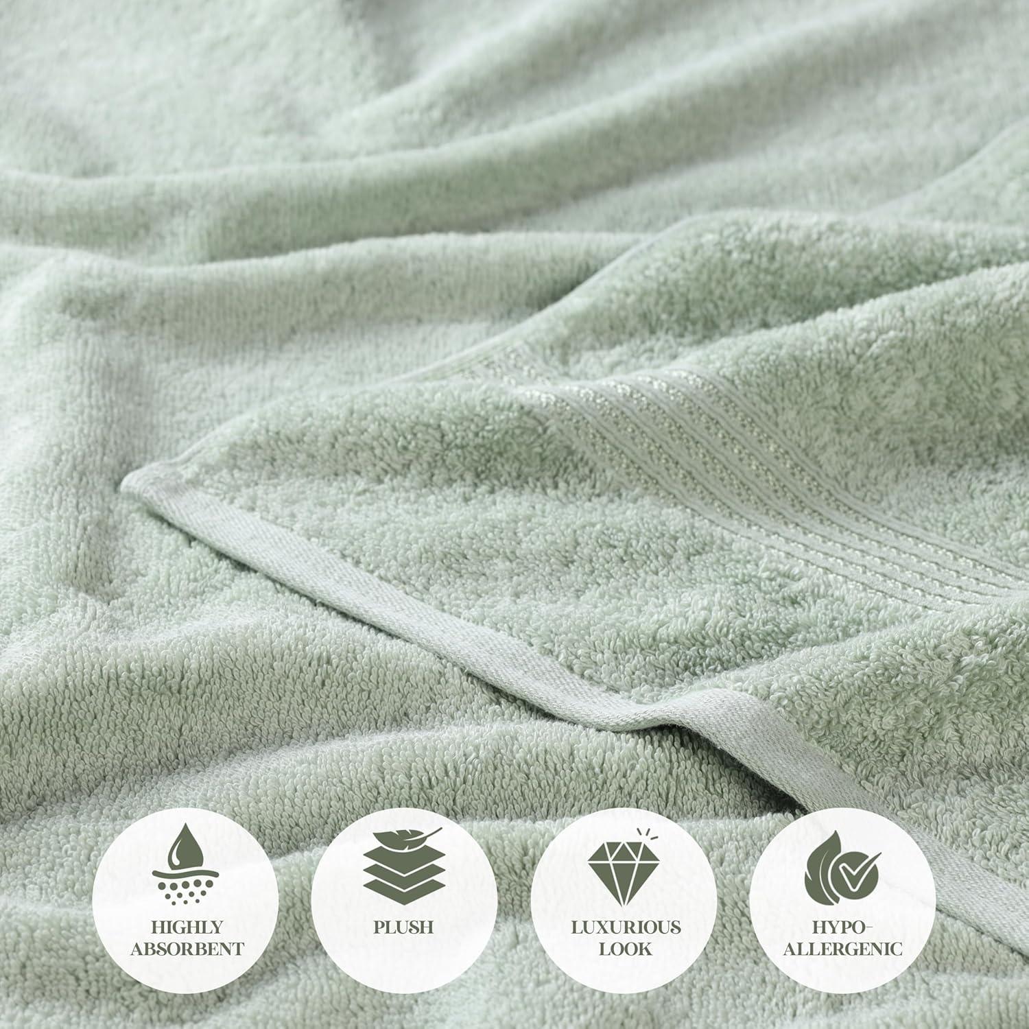 Superior Egyptian Cotton Absorbent 8-Piece Sage Towel Set
