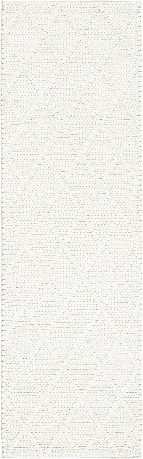 Ivory Elegance Hand-Tufted Wool Runner Rug - 27" x 14"