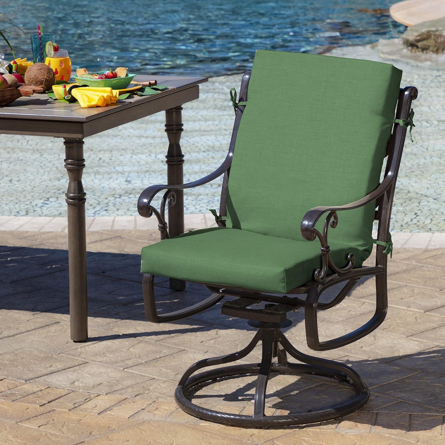 Moss Green Leala Outdoor Dining Chair Cushion 16.5" x 18"