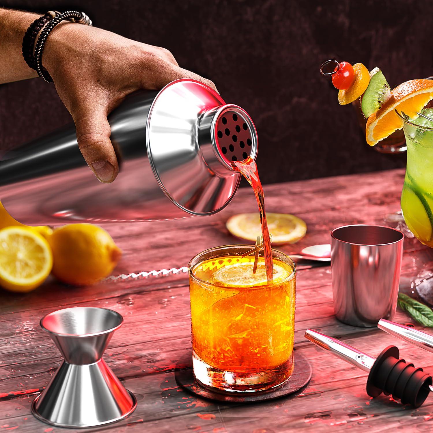 Joytable Joytable 8 Piece Stainless Steel Cocktail Shaker Bar Tool Set