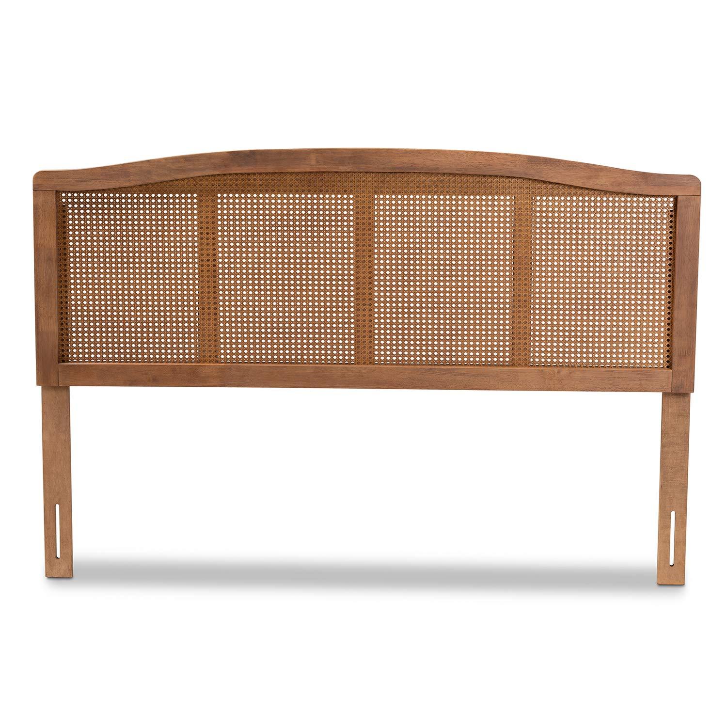 Bayou Breeze Amid a mid-century modern design, Auren's queen size headboard is crafted of wood, synthetic rattan, and ash walnut finished