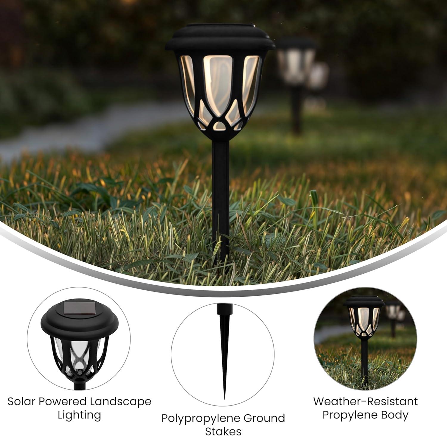 Rutland All - Weather Tulip Design Solar Powered LED Garden & Pathway Lights (Set of 8)