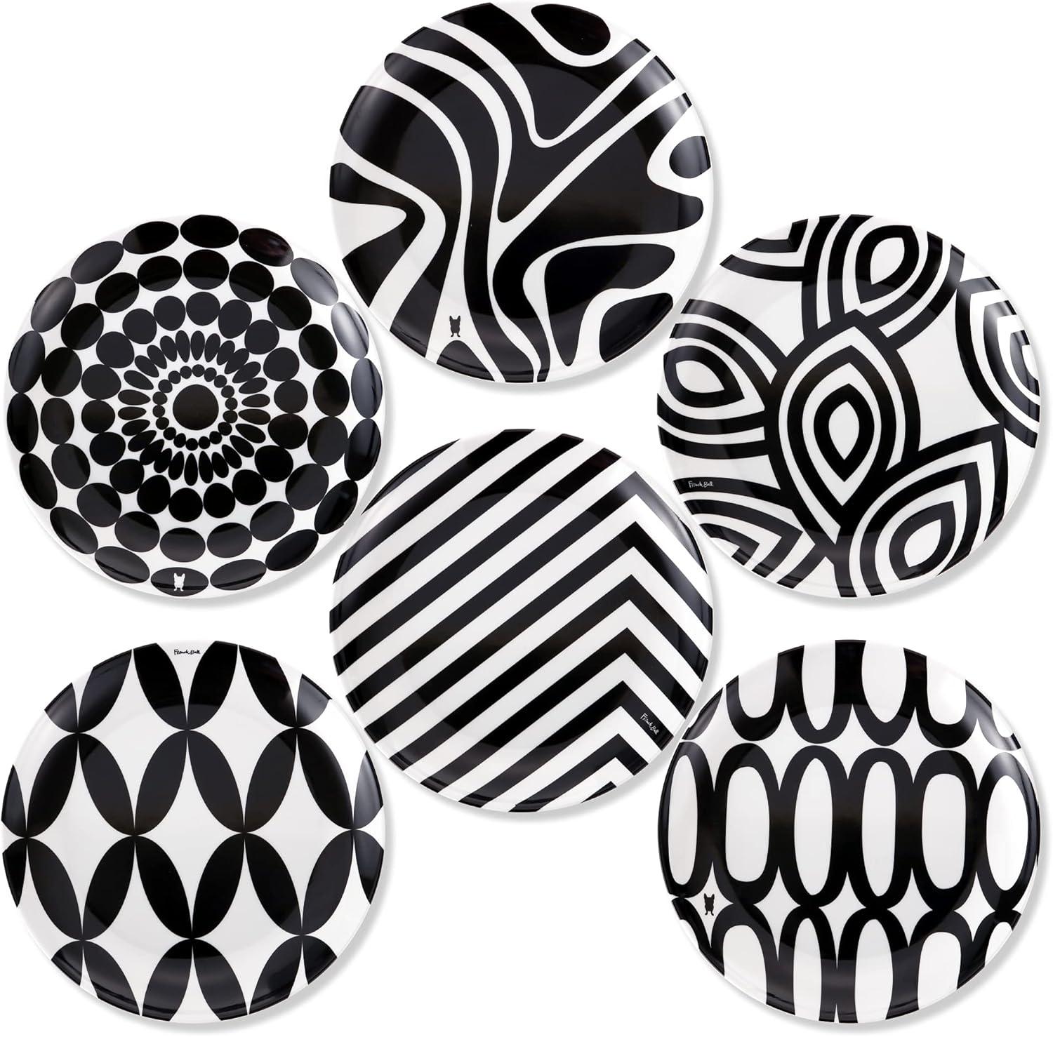 French Bull 6-Piece 6.5" B&W Appetizer Plate (Set of 6)