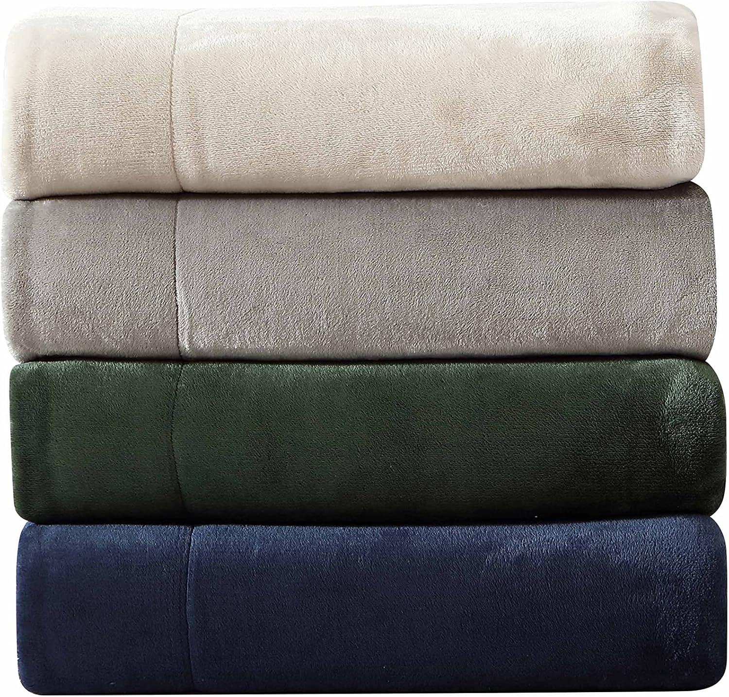Twin Gray Fleece Sherpa Reversible Blanket