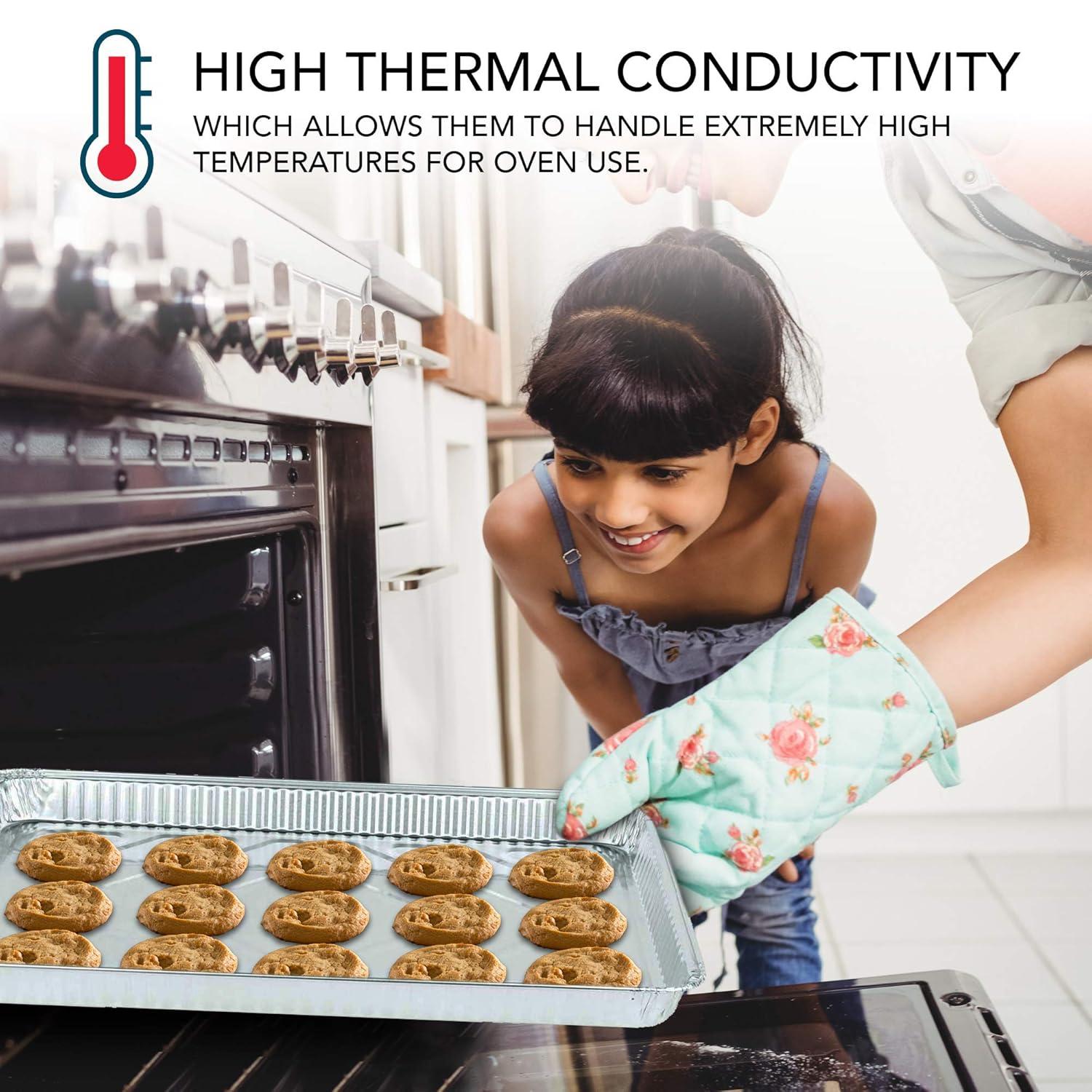 Stock Your Home Aluminum Pans Cookie Sheet Baking Pans (15 Pack) Disposable Aluminum Foil Trays - Reusable and Durable Nonstick Baking Sheets – Disposable Cookie Sheet Foil Pans - 16 Inch x 11 Inch