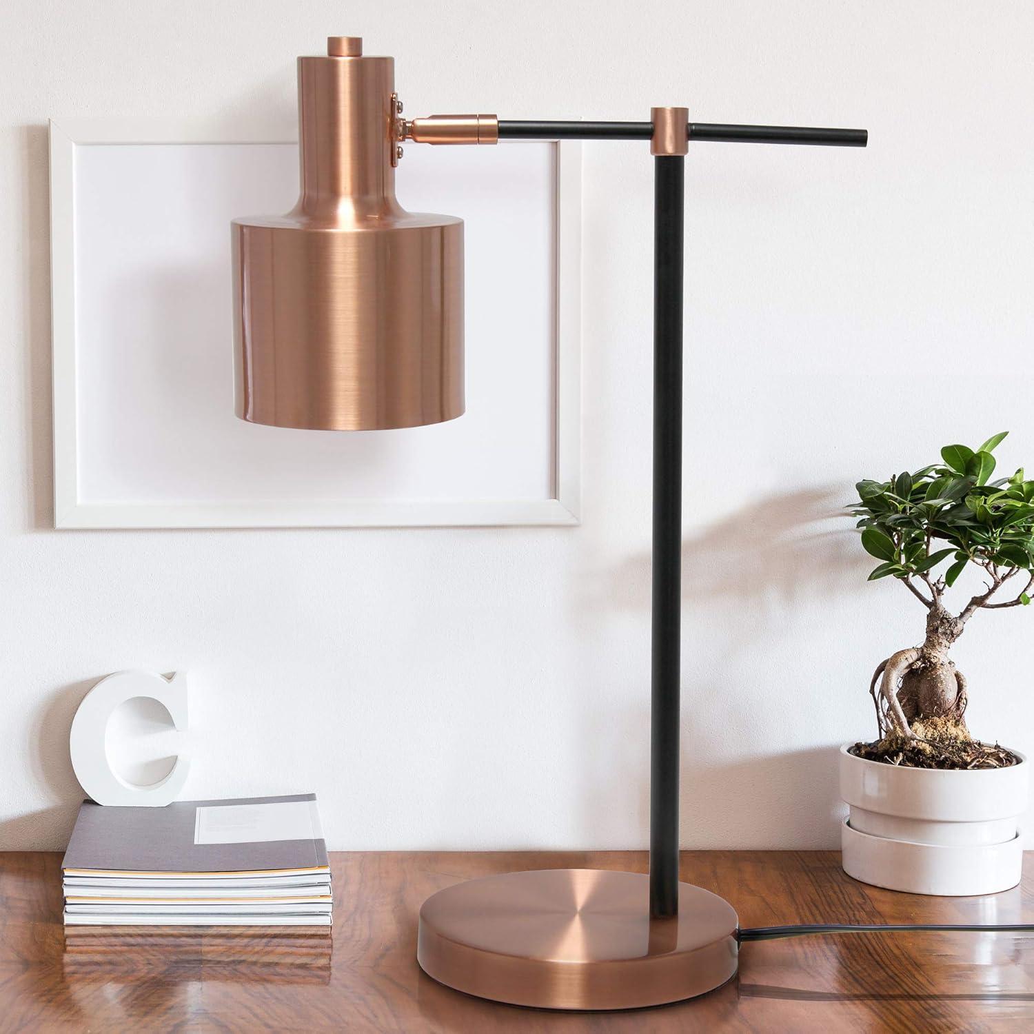 Simple Designs Metal Table Lamp, Rose Gold