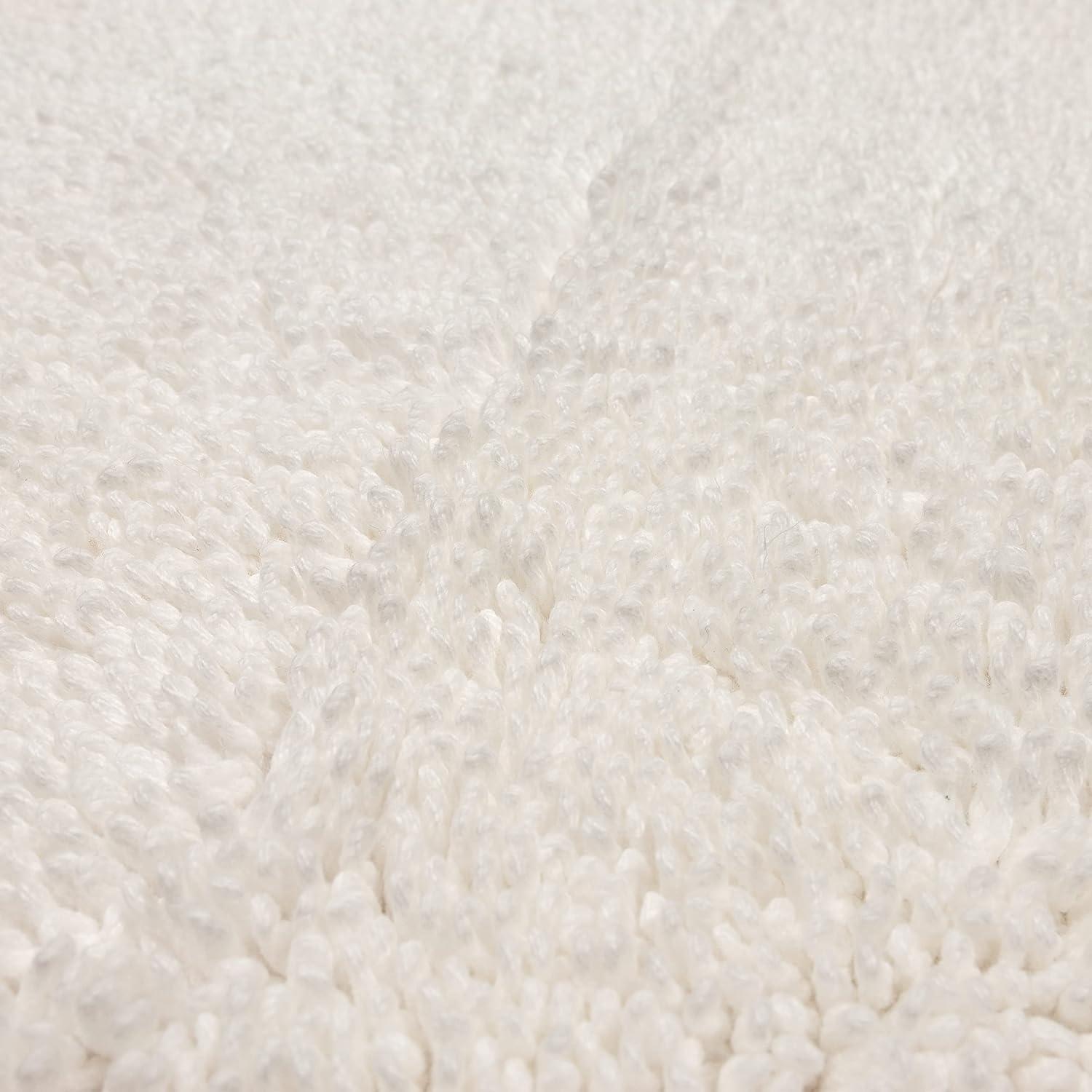 Mohawk Home Classic Cotton Plush Stain/Fade Resistant Non-Slip Washable Bath Mat, White, 2' X 5'