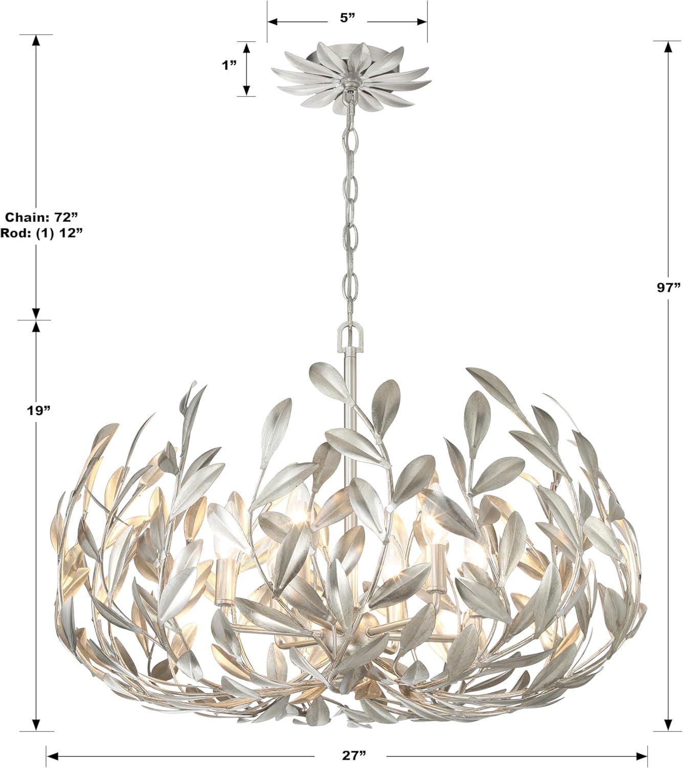 Crystorama Lighting Broche 6 - Light Chandelier in  Antique Silver