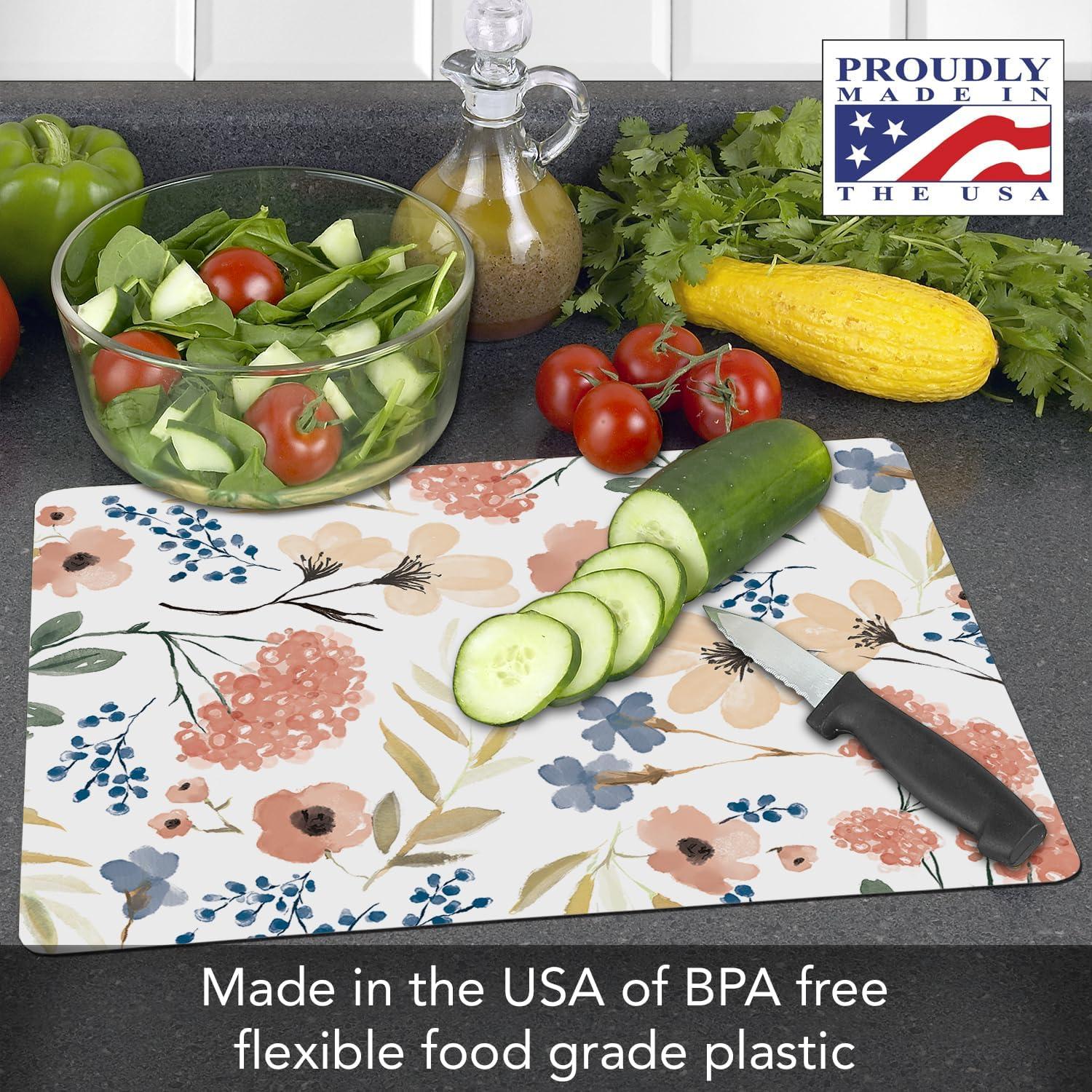 Cut N' Funnel "Meadow" Flexible Plastic Cutting Board Mat