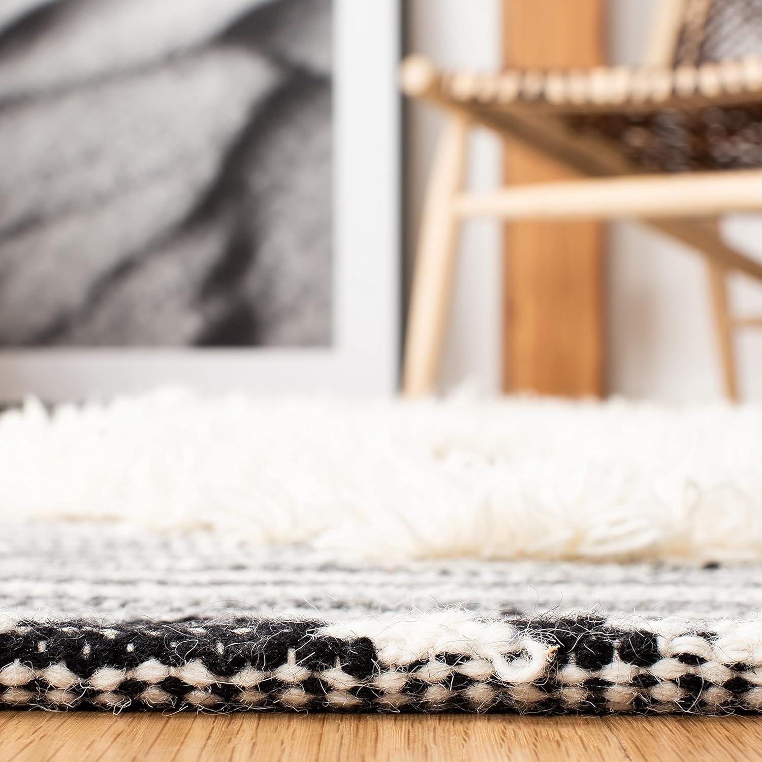 Kenya KNY275 Hand Woven Runner Rug - Black/Ivory - 2'3"x8' - Safavieh.