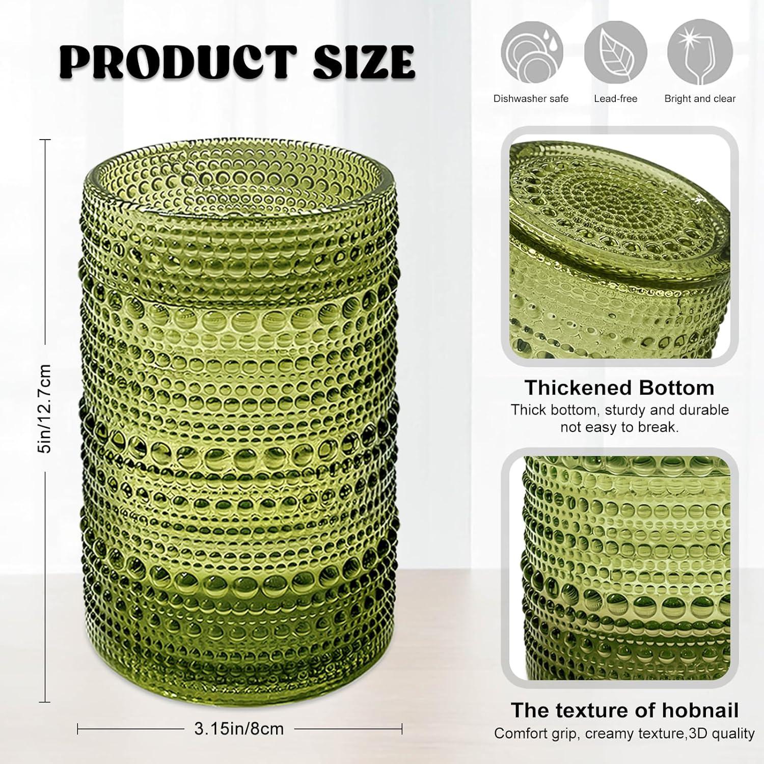 Vintage Glassware Drinking Glass Set of 6, Nailhead Glass