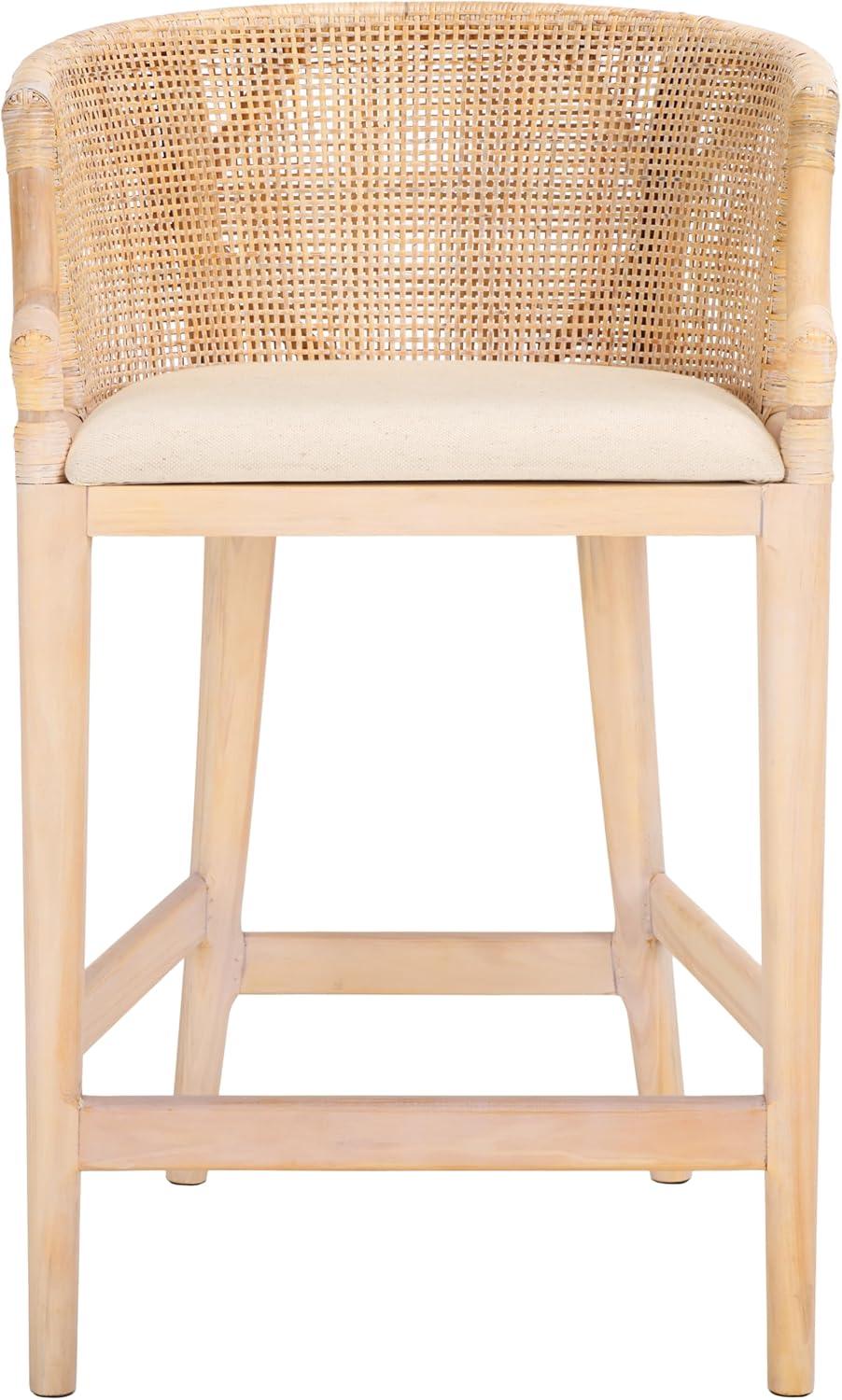 Brando Counter Stool - BST4000 - Natural/White Washed - Safavieh