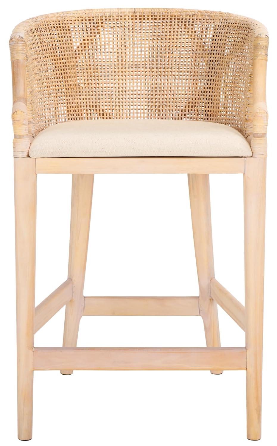 Brando Counter Stool - BST4000 - Natural/White Washed - Safavieh