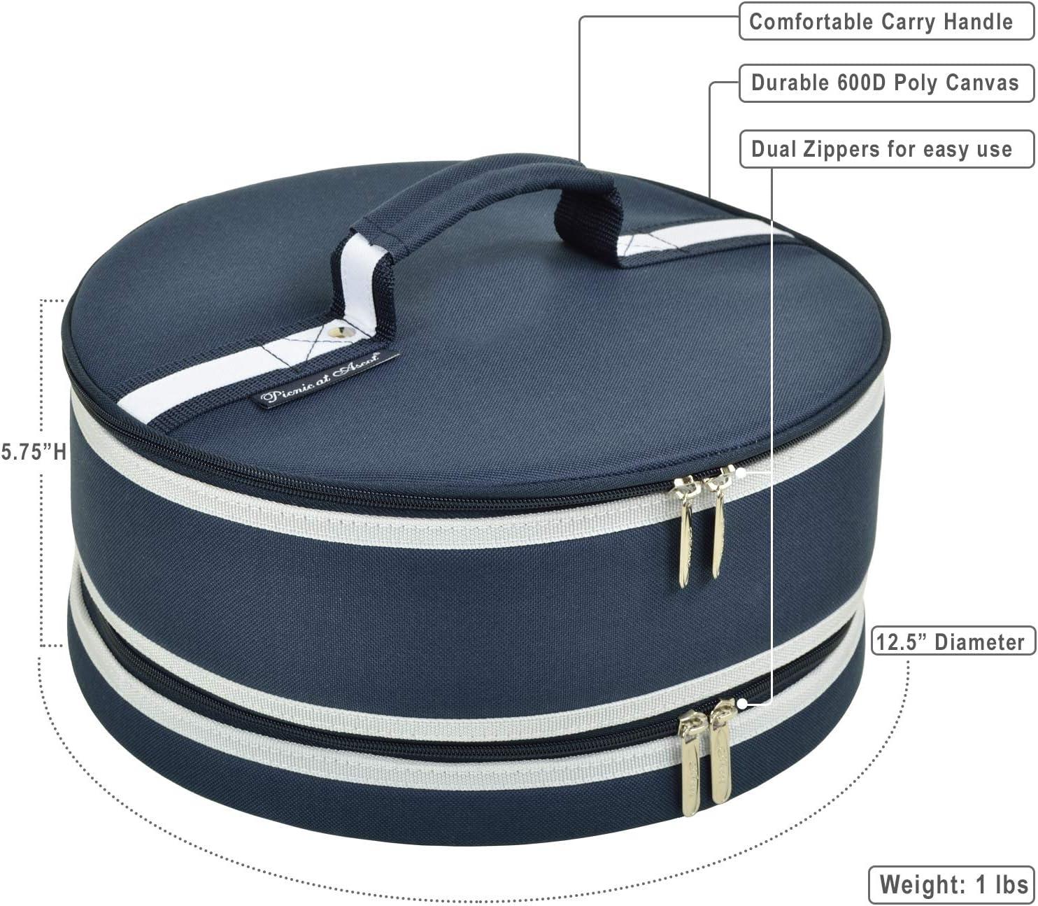 Picnic at Ascot Pie and Cake Carrier 12" Diameter - Rigid No Sag - Sides, Top, Bottom