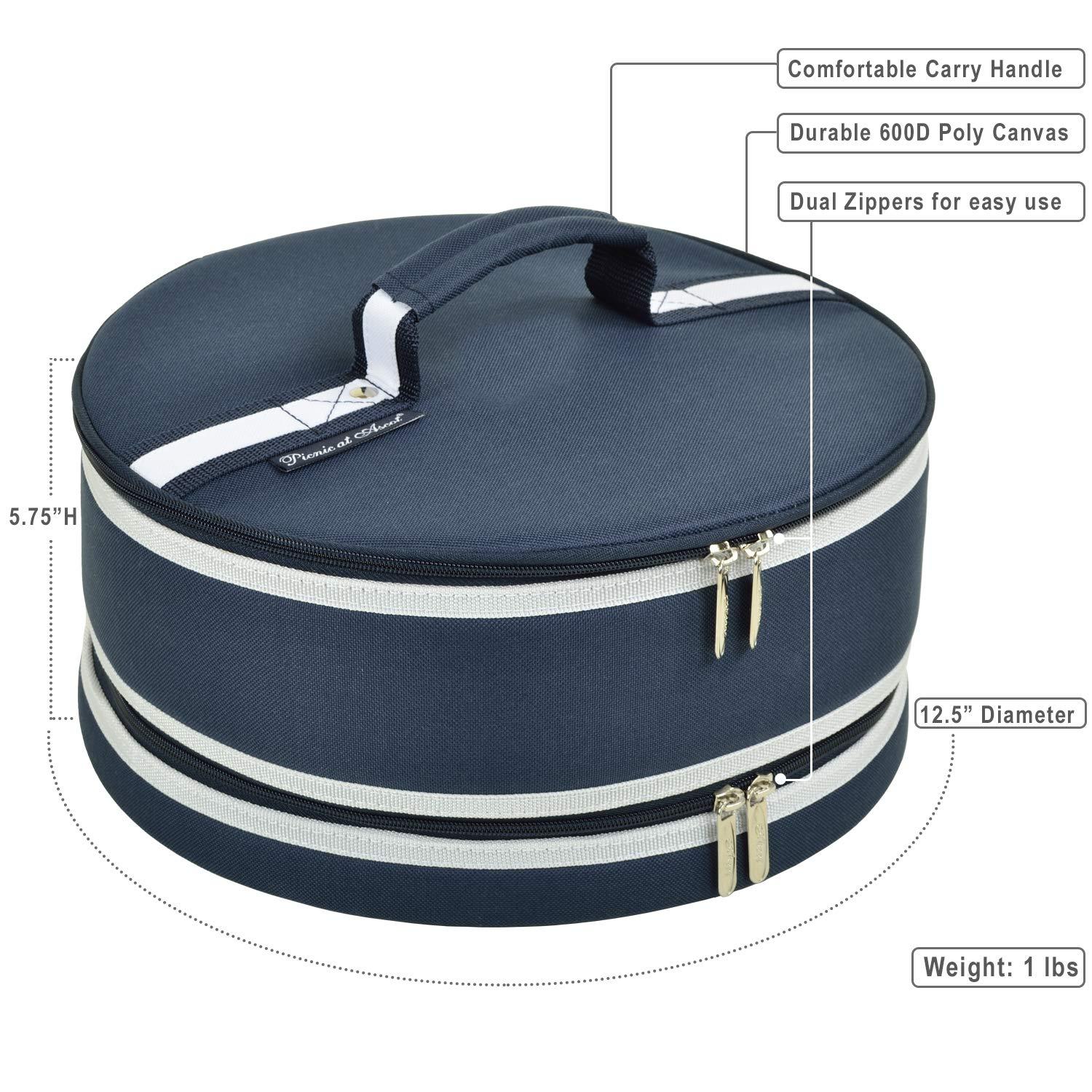 Picnic at Ascot Pie and Cake Carrier 12" Diameter - Rigid No Sag - Sides, Top, Bottom