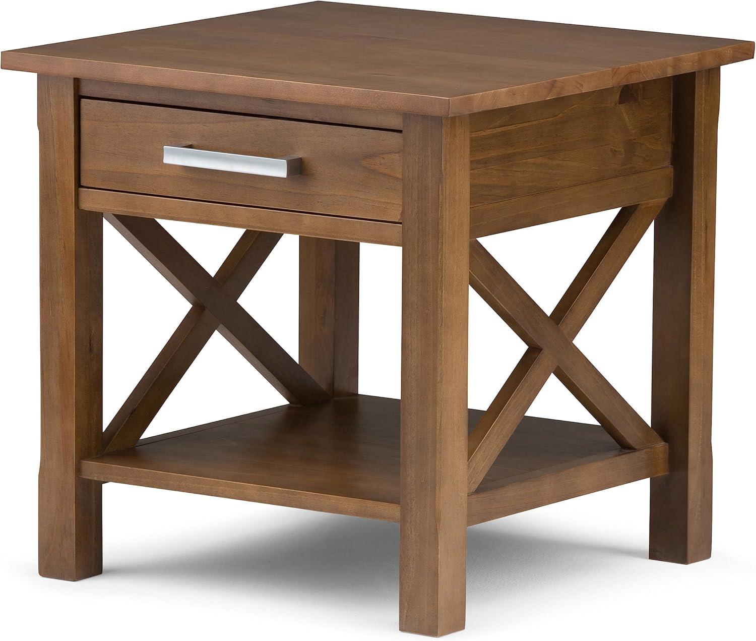 Kitchener Solid Wood Top End Table with Storage