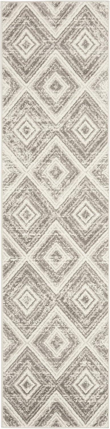 Reversible Grey/Green Medallion Synthetic 24x14 Rug