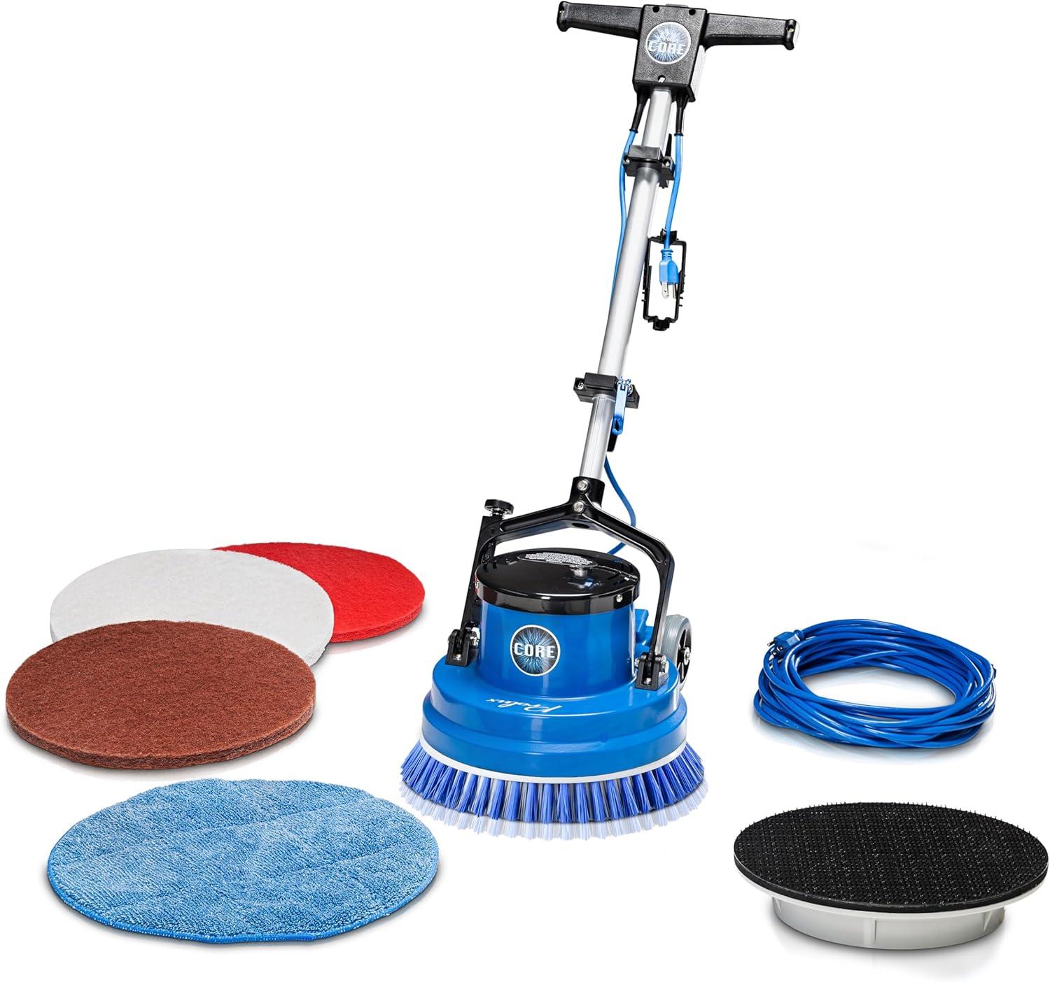 Prolux Core 15 in. Loaded Commercial Light Hand-Driven Floor Buffer Scrubber