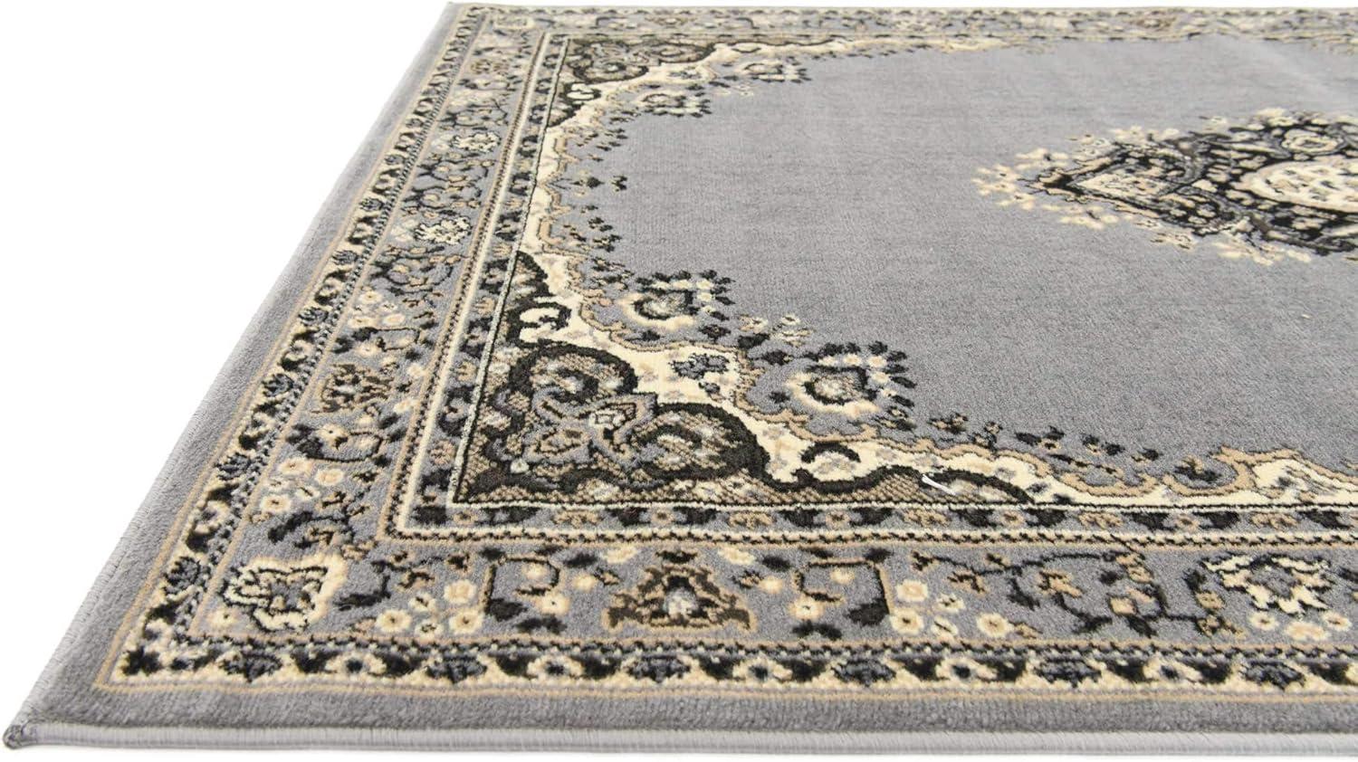 Amaya Gray Medallion 4' x 6' Easy-Care Synthetic Rug