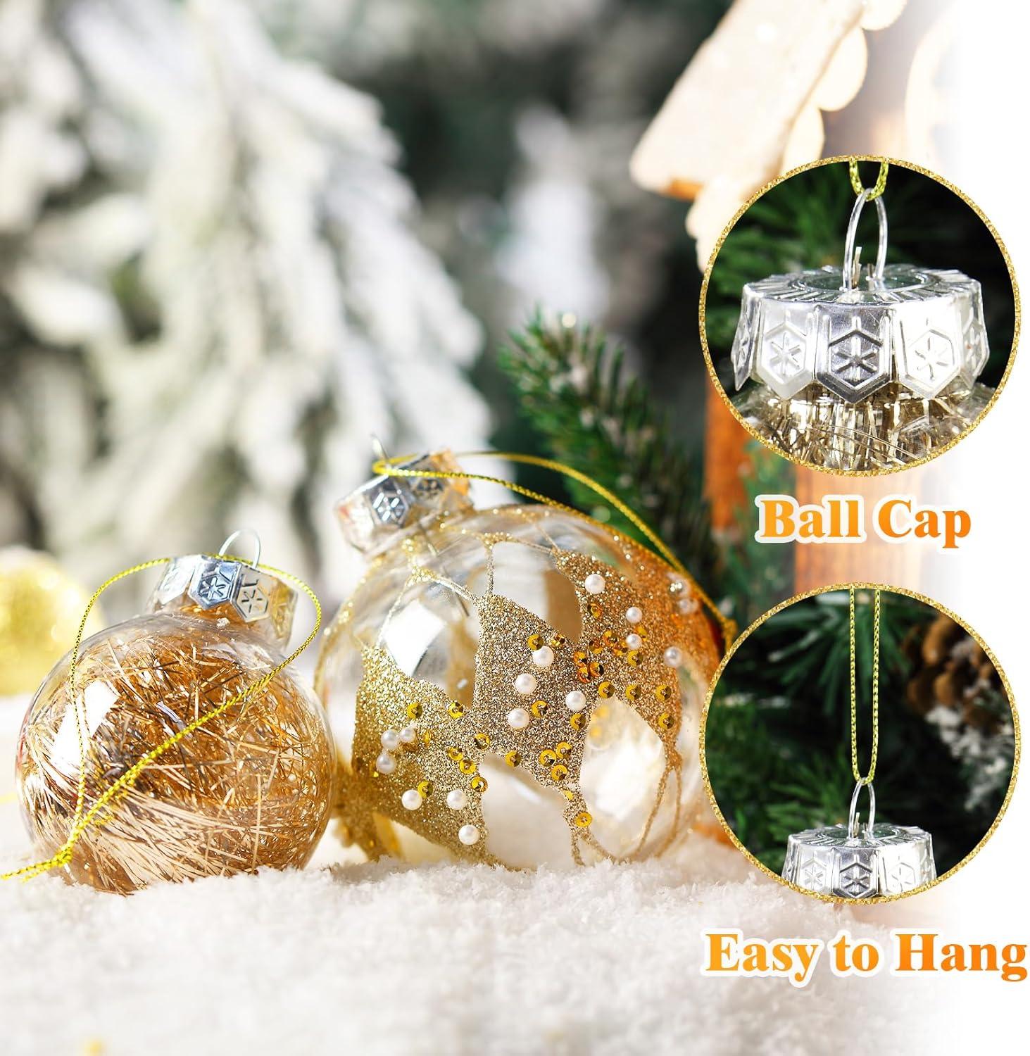 Set of 24 Mini Shatterproof Christmas Balls Tree Ornaments Party Decoration, 3cm/1.1inch gold 3cm