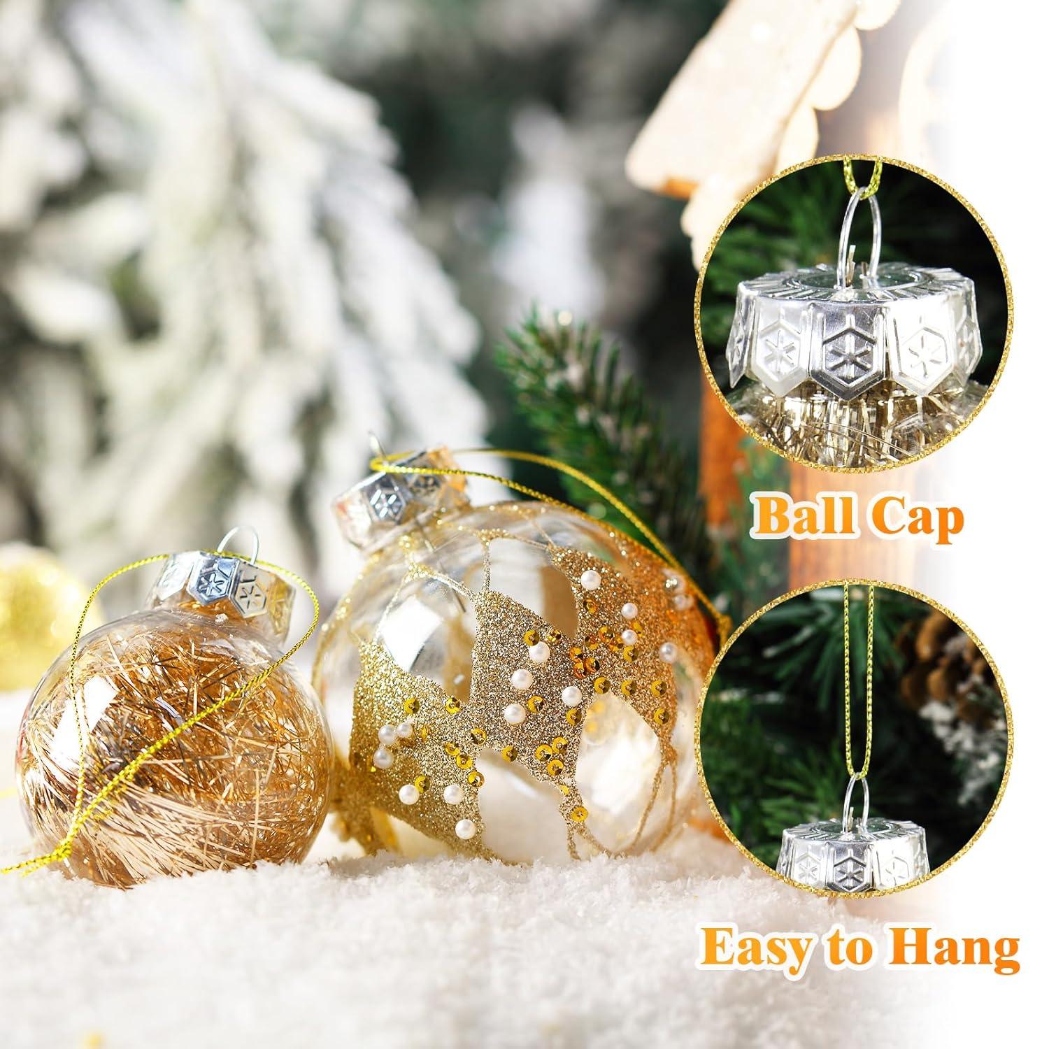 Set of 24 Mini Shatterproof Christmas Balls Tree Ornaments Party Decoration, 3cm/1.1inch gold 3cm
