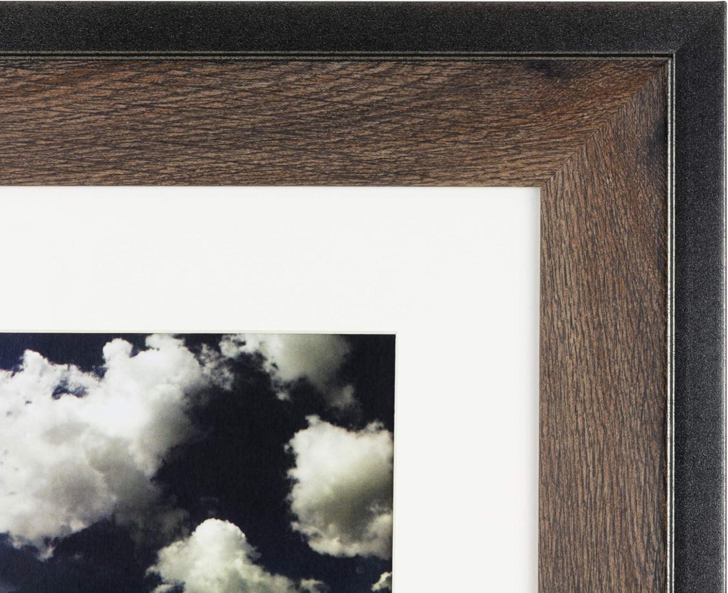 Classic Black and Walnut Wood 8x10 Tabletop Wall Frame