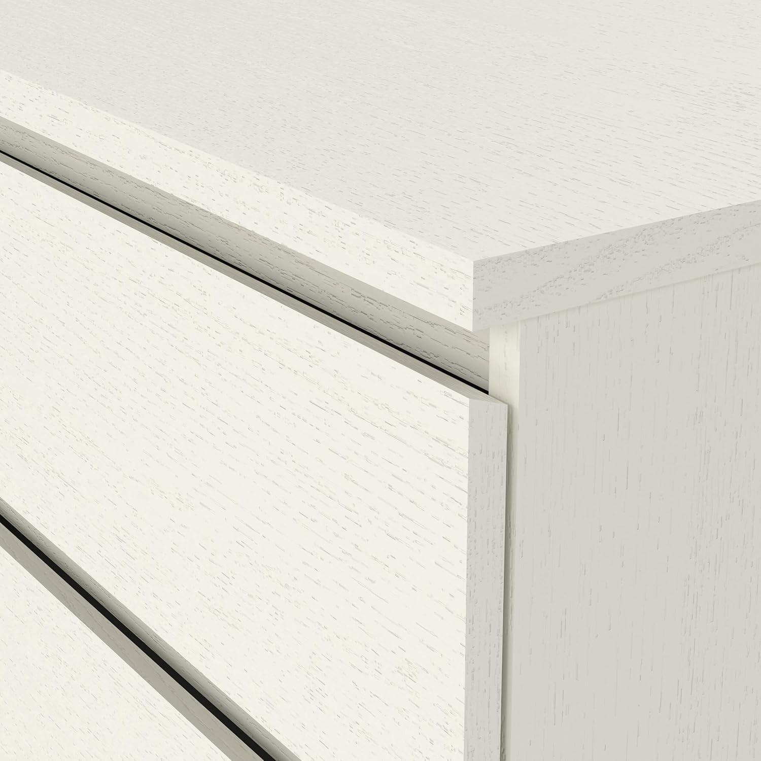 Tvilum Scottsdale 6 Drawer Double Dresser for Adults, White Woodgrain