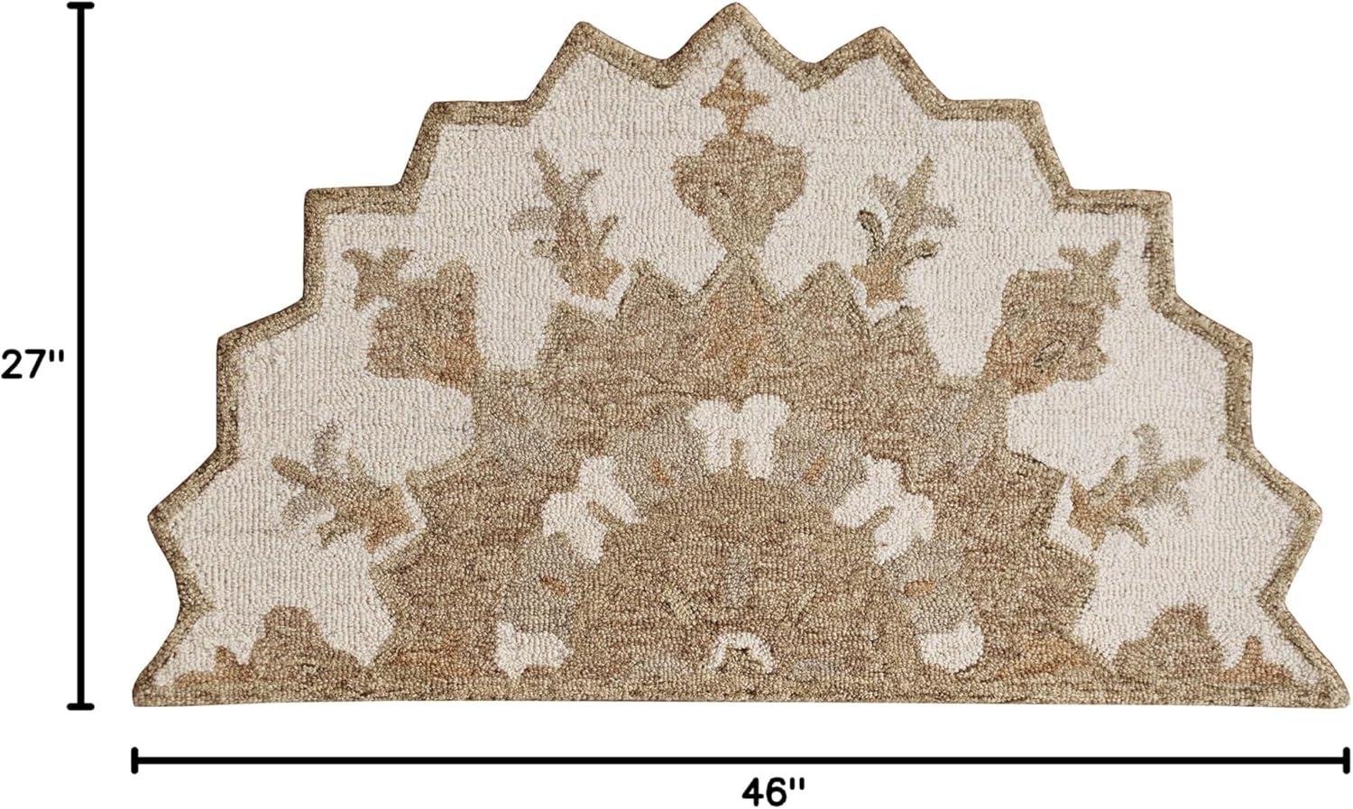 LR Home Daisey 2'3" x 3'10" Beige Classic Medallion Wool Hearth Indoor Area Rug