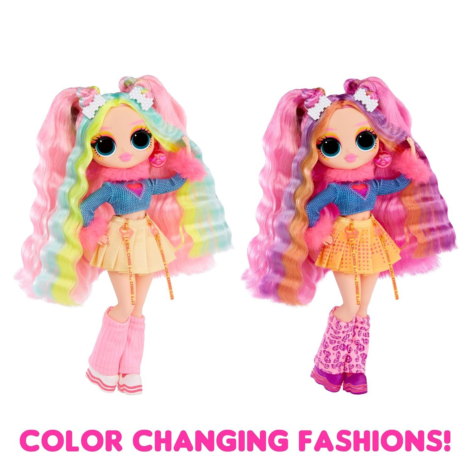LOL Surprise OMG Sunshine Color Change Bubblegum DJ Fashion Doll with Color Changing Hair and Fashions and Multiple Surprises – Great Gift for Kids Children Ages 4+