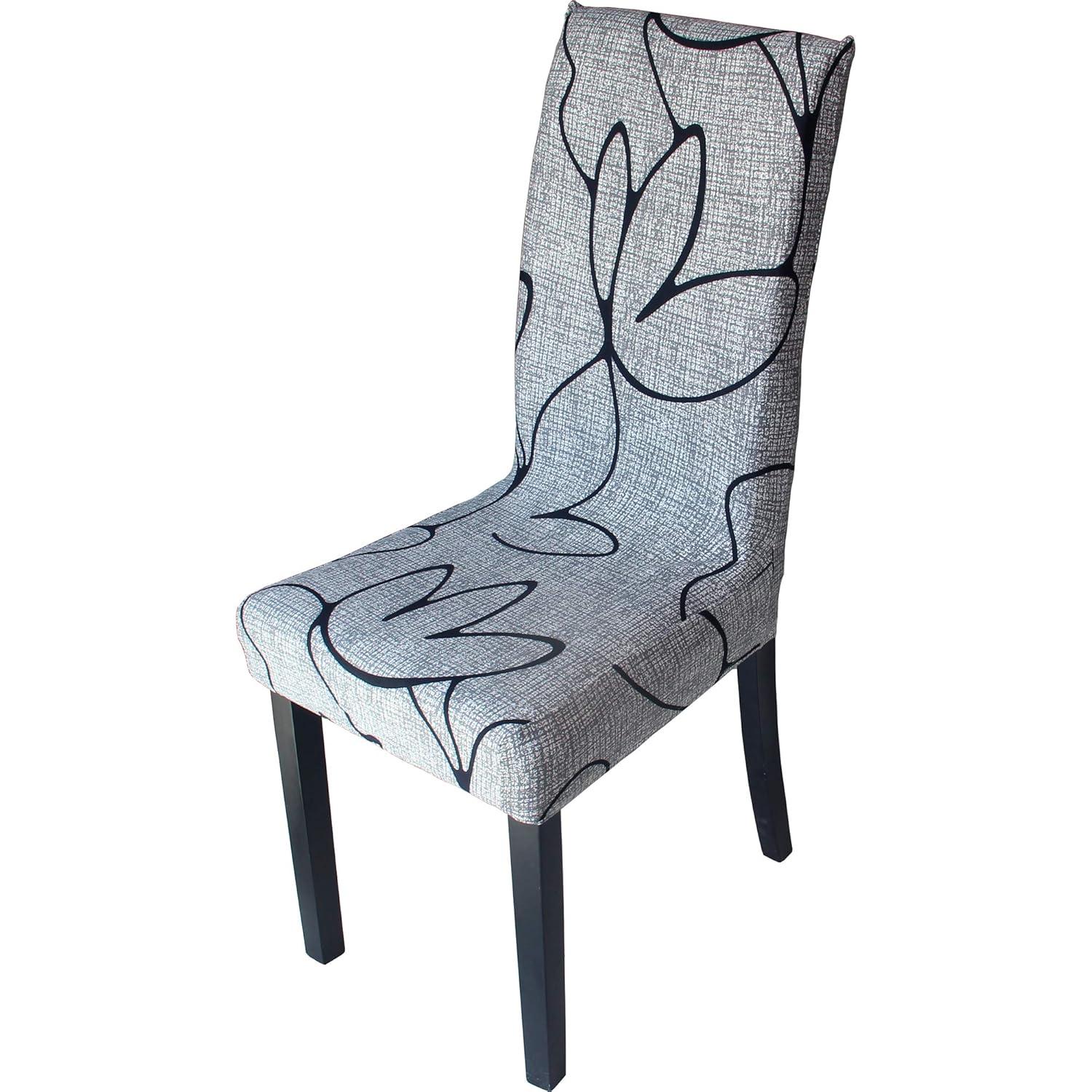 Chair Covers for Dining Room 4 Pack, Solid Stretch Dining Chair Covers, Washable Kitchen Slip Covers, Parson Chair Covers Set of 4 (Gray Lotus, 4 Pack)