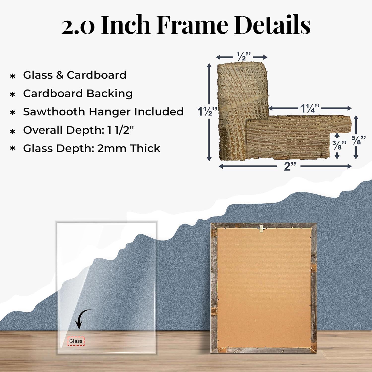 Kattan Weathered Gray Wood Beveled Picture Frame