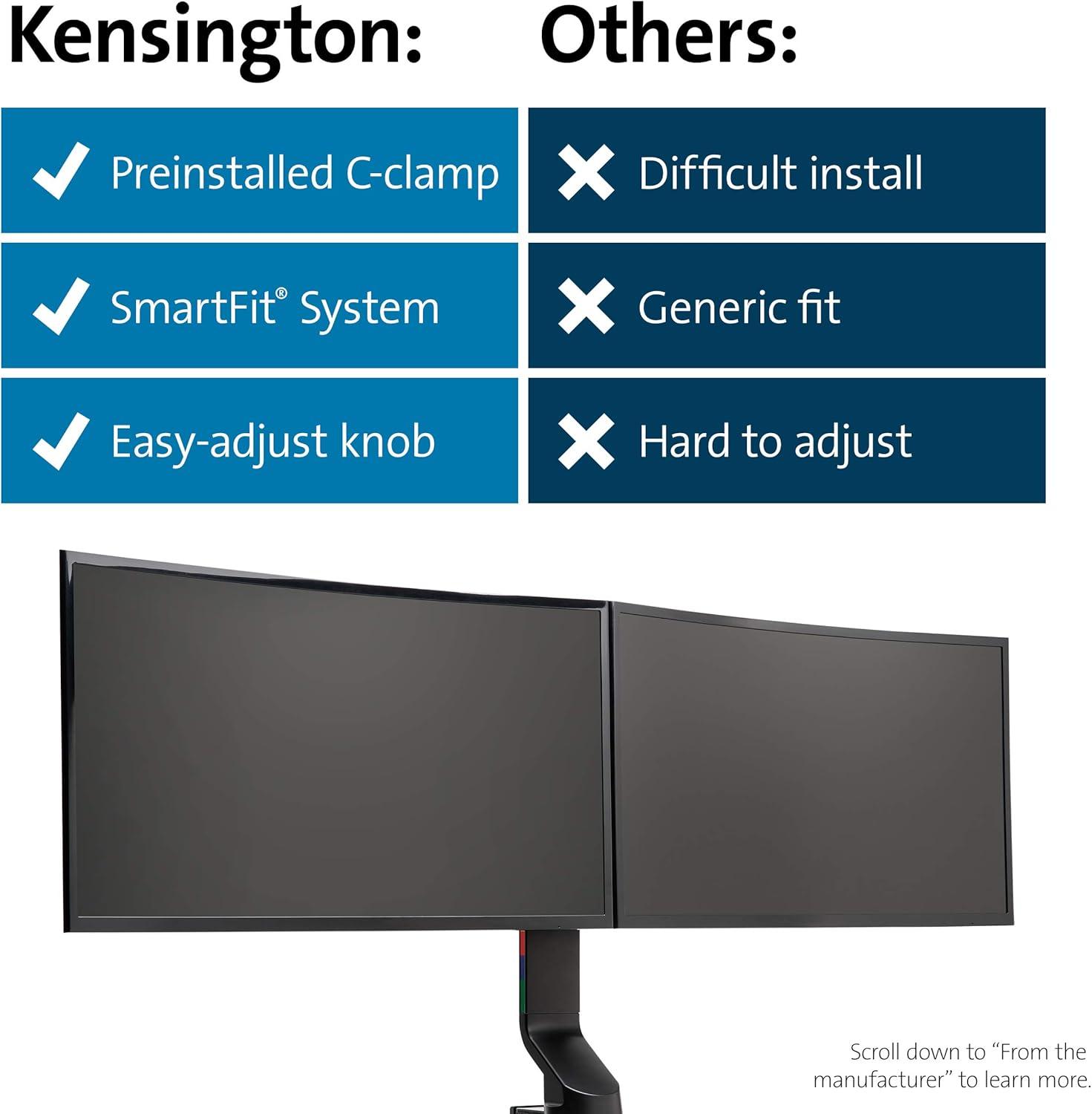 Black Dual Monitor Mount with Adjustable Tilt and Swivel