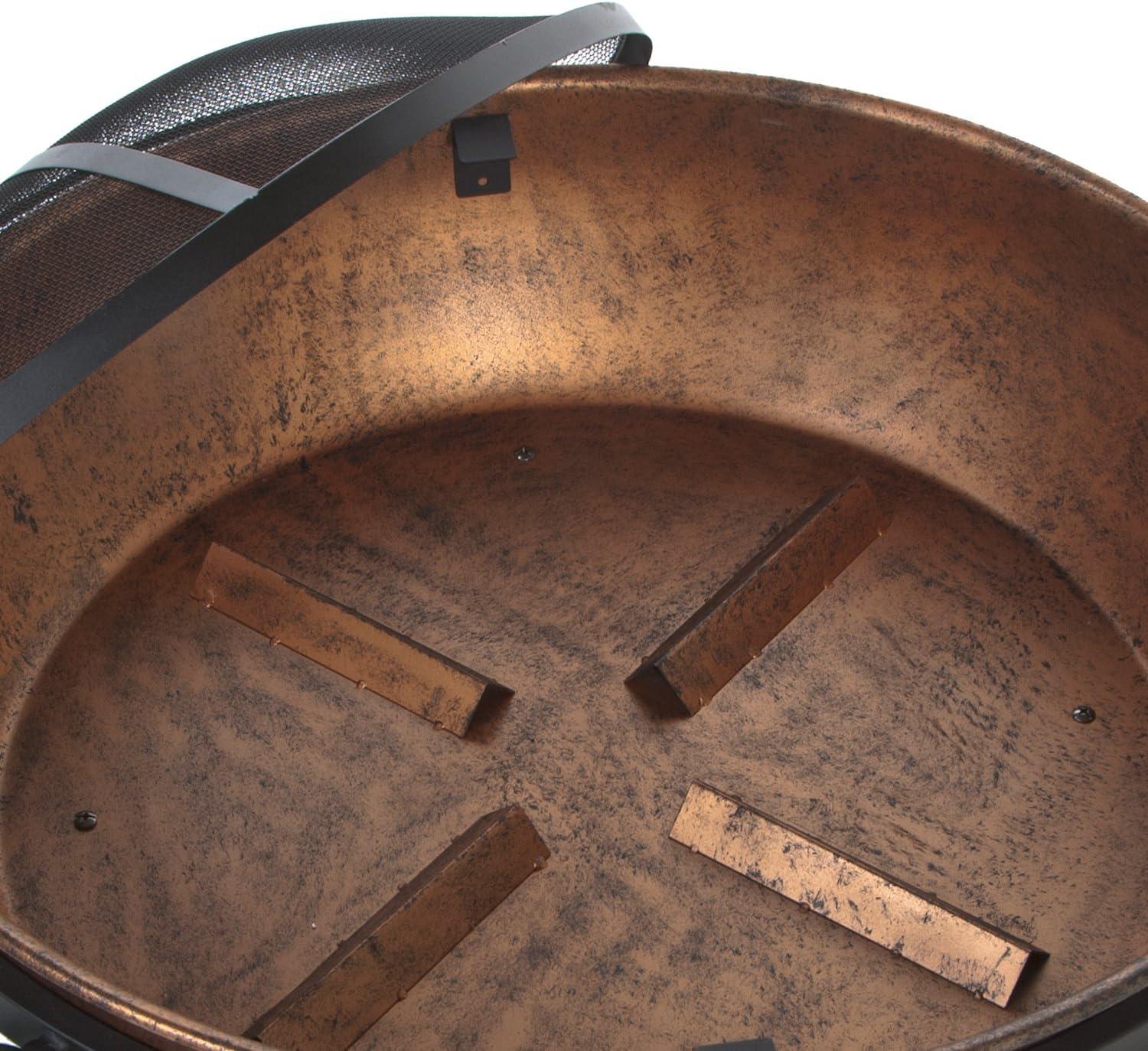 Avondale Copper and Black Steel Wood-Burning Fire Pit