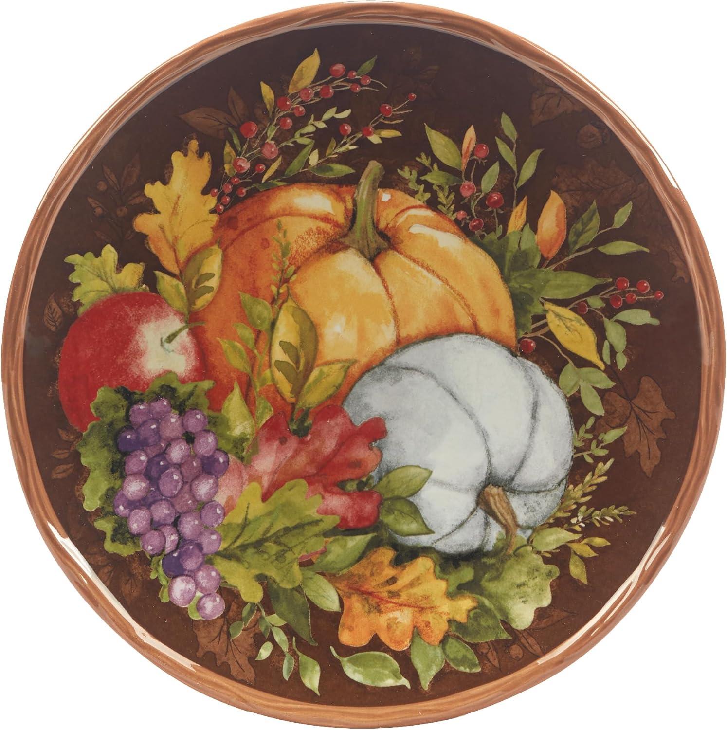 Certified International Set of 4 Harvest Blessings Dessert Plates